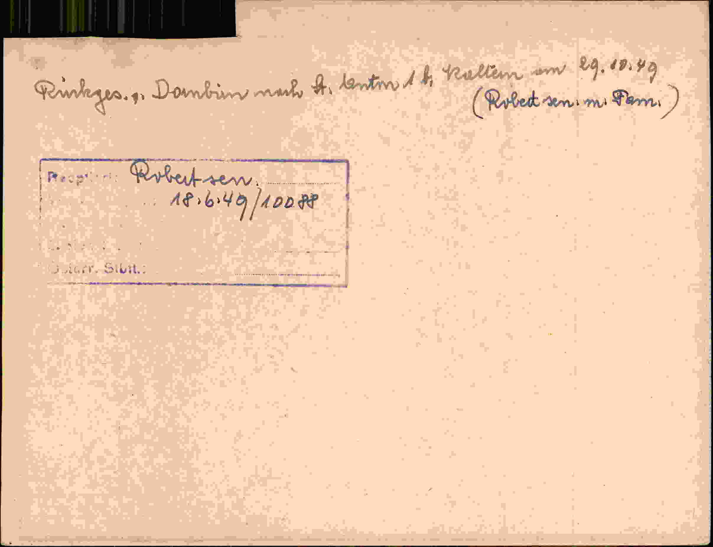 Rückseite des Dokuments