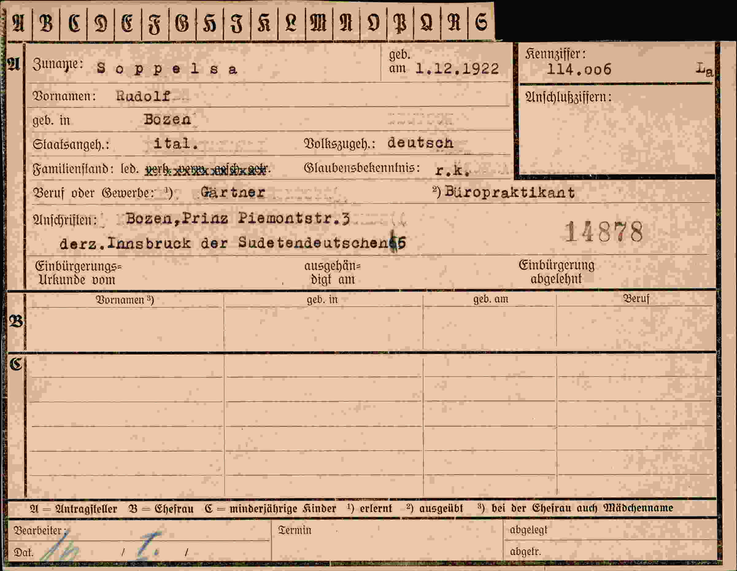 Dokument für Rudolf Soppelsa
