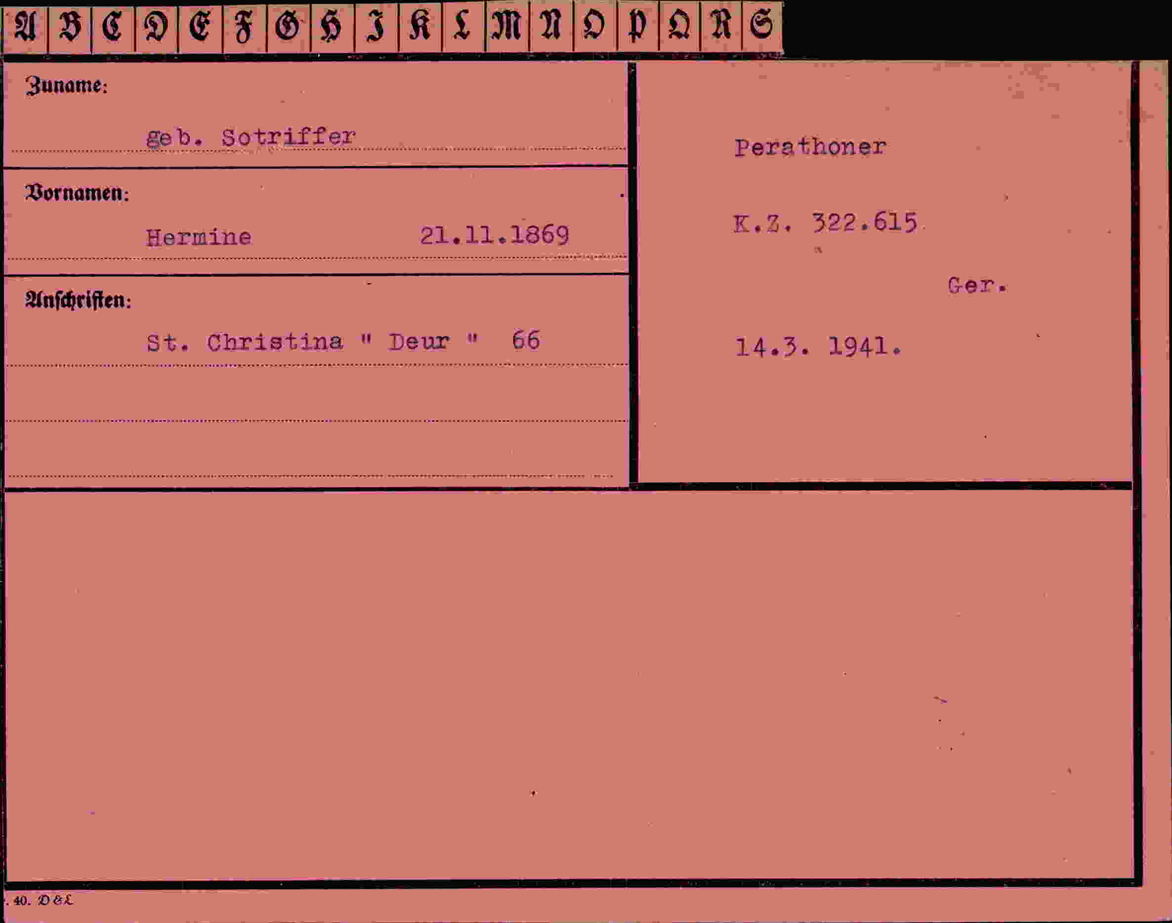 Vorderseite des Dokuments