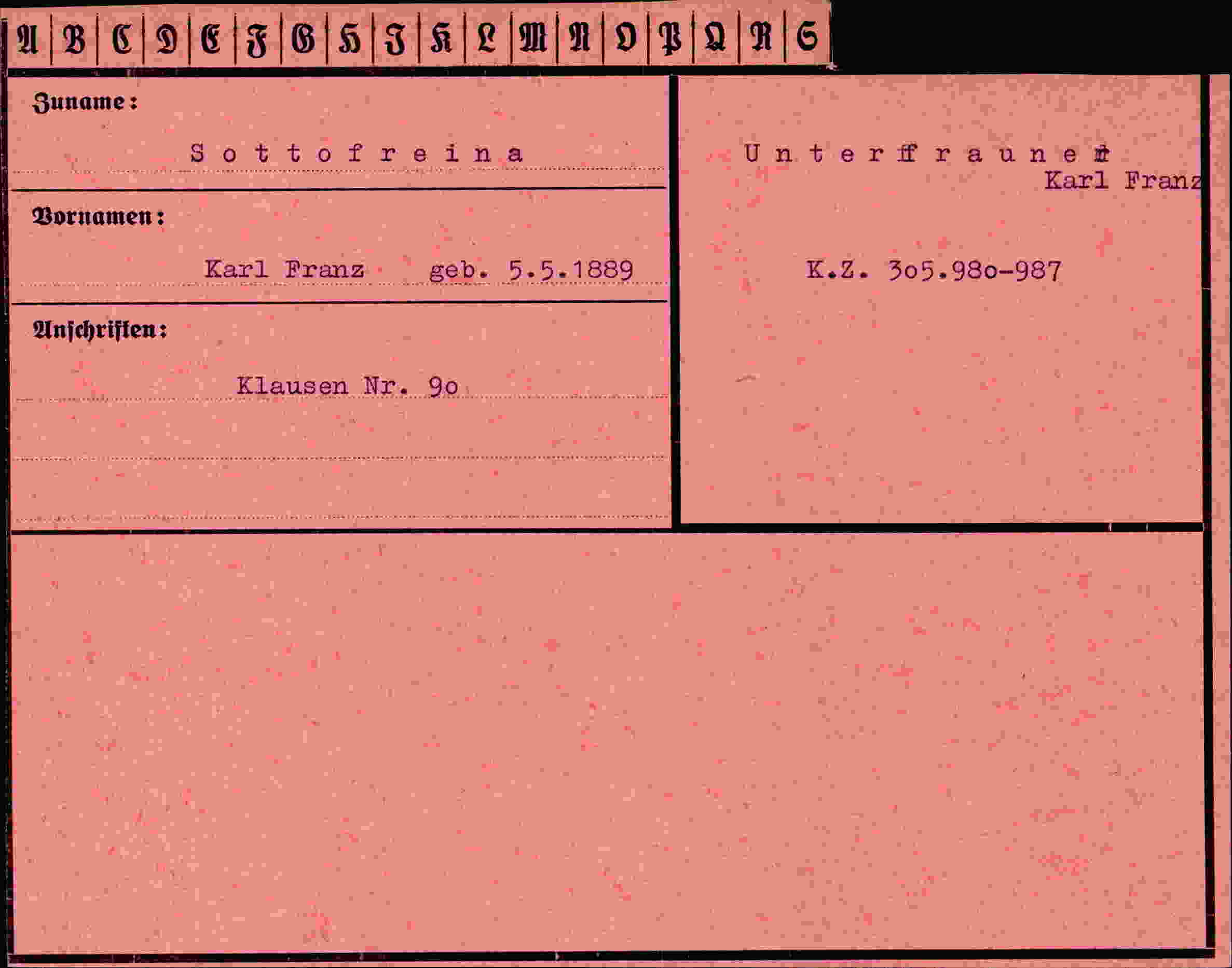 Vorderseite des Dokuments