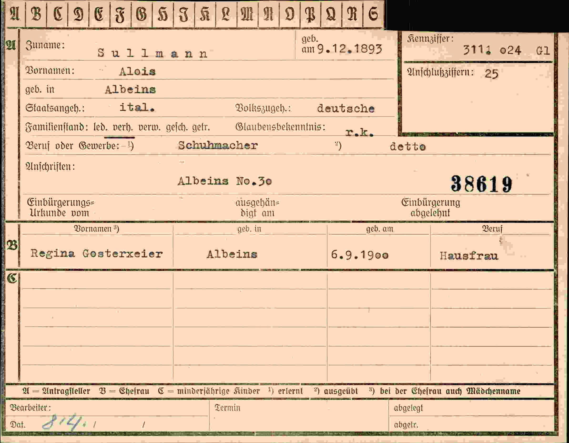Vorderseite des Dokuments