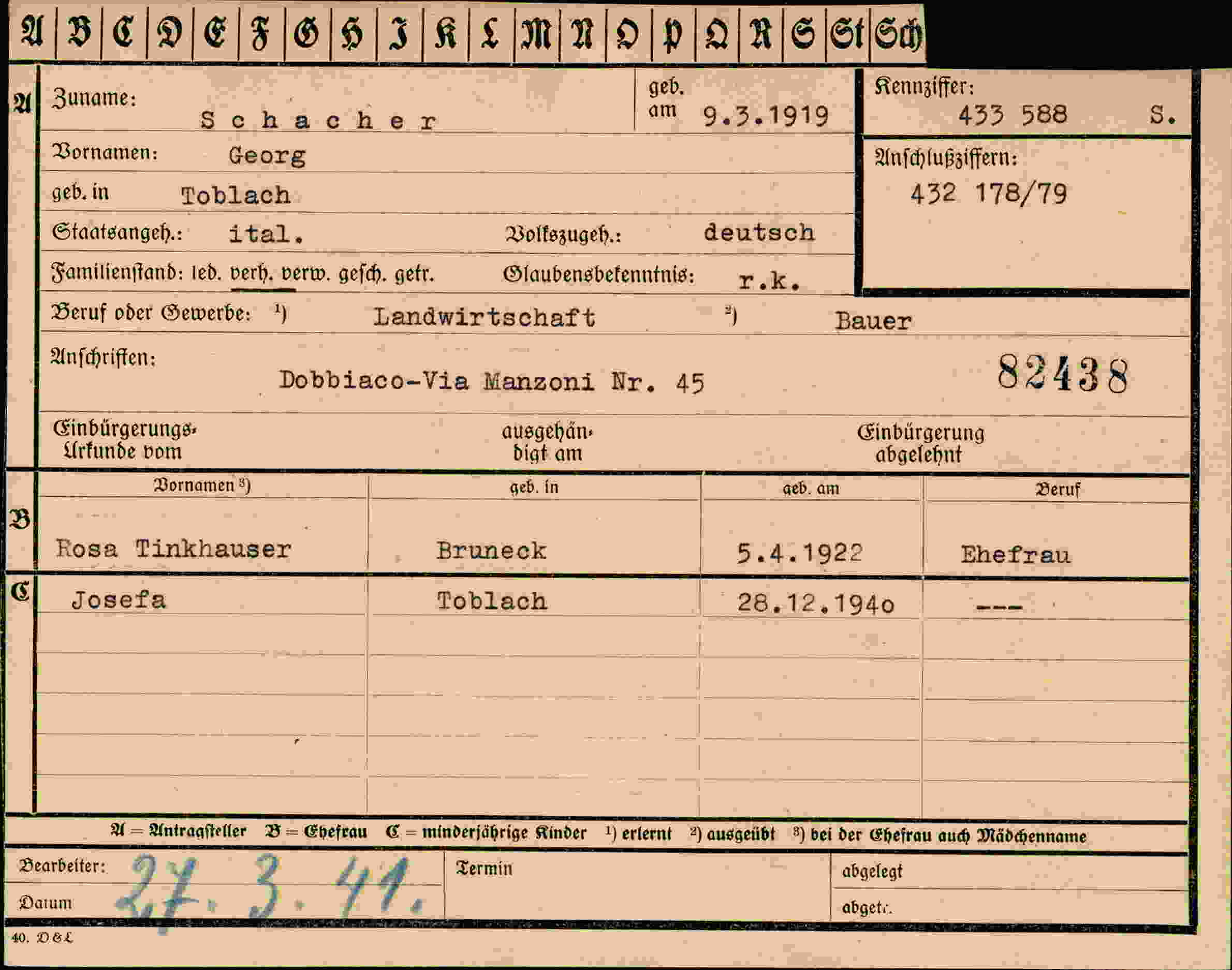 Dokument für Georg Schacher