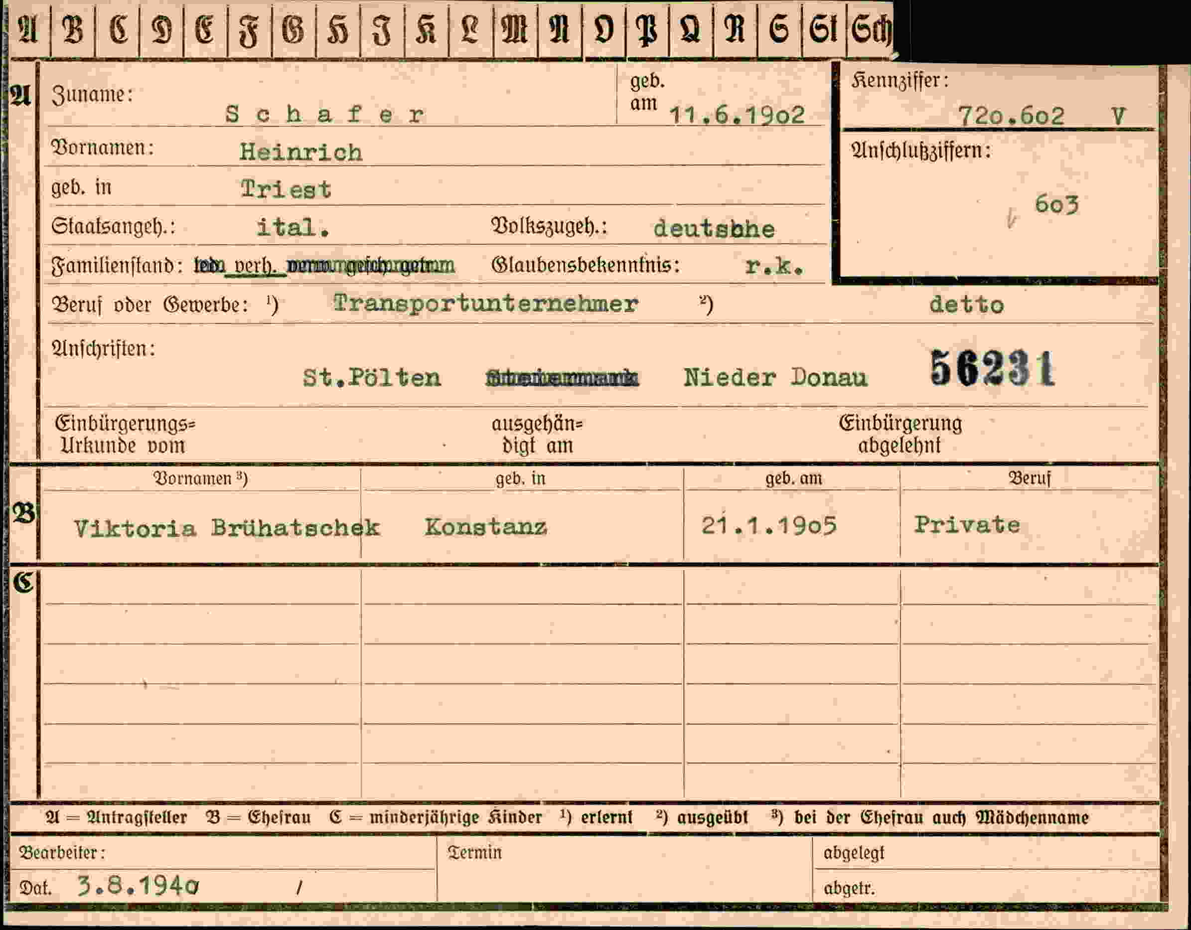 Dokument für Heinrich Schafer