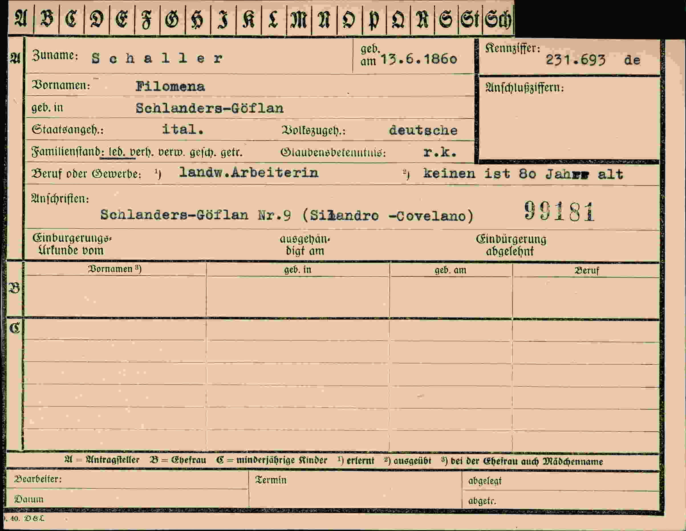Dokument für Filomena Schaller