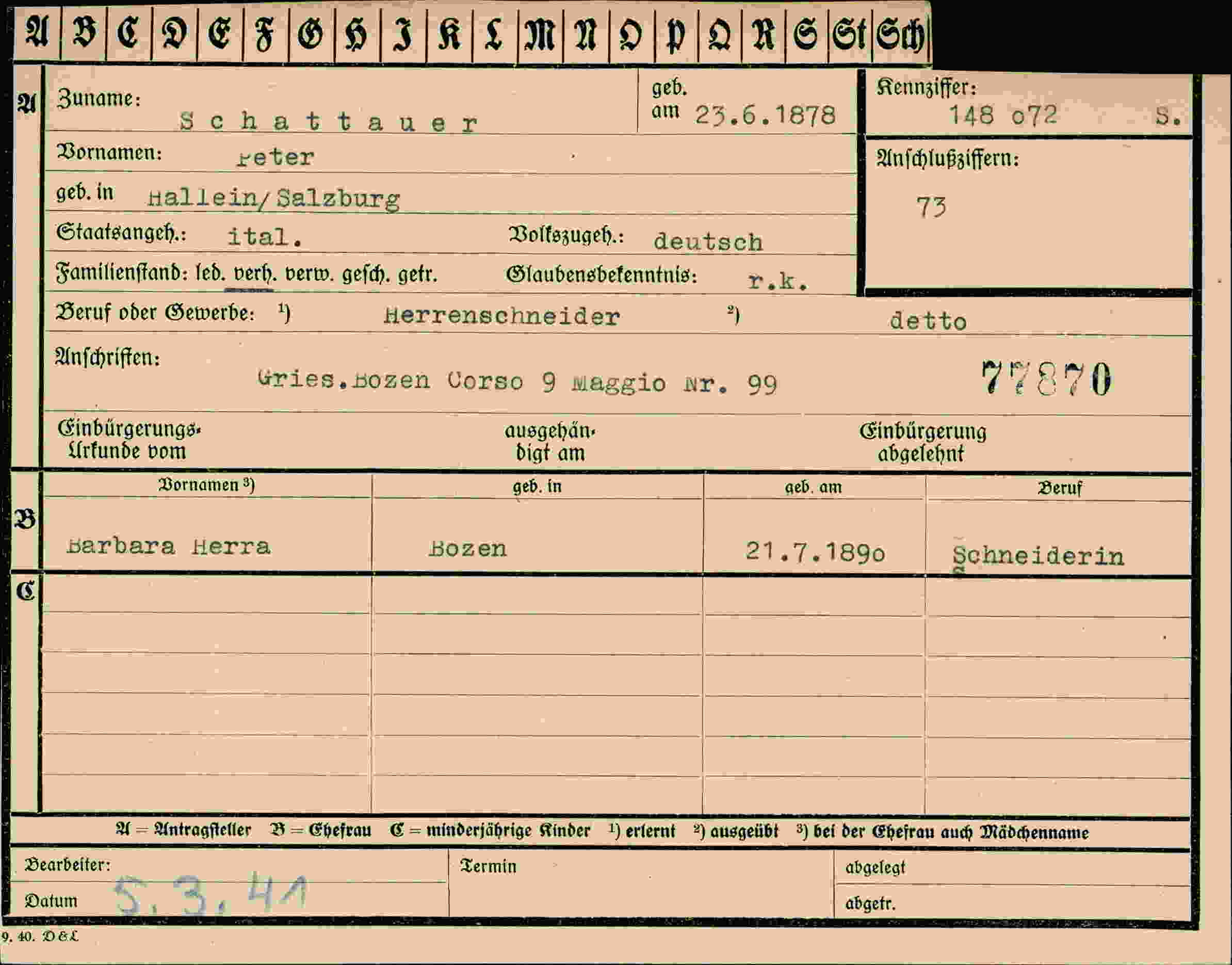 Dokument für Peter Schatta