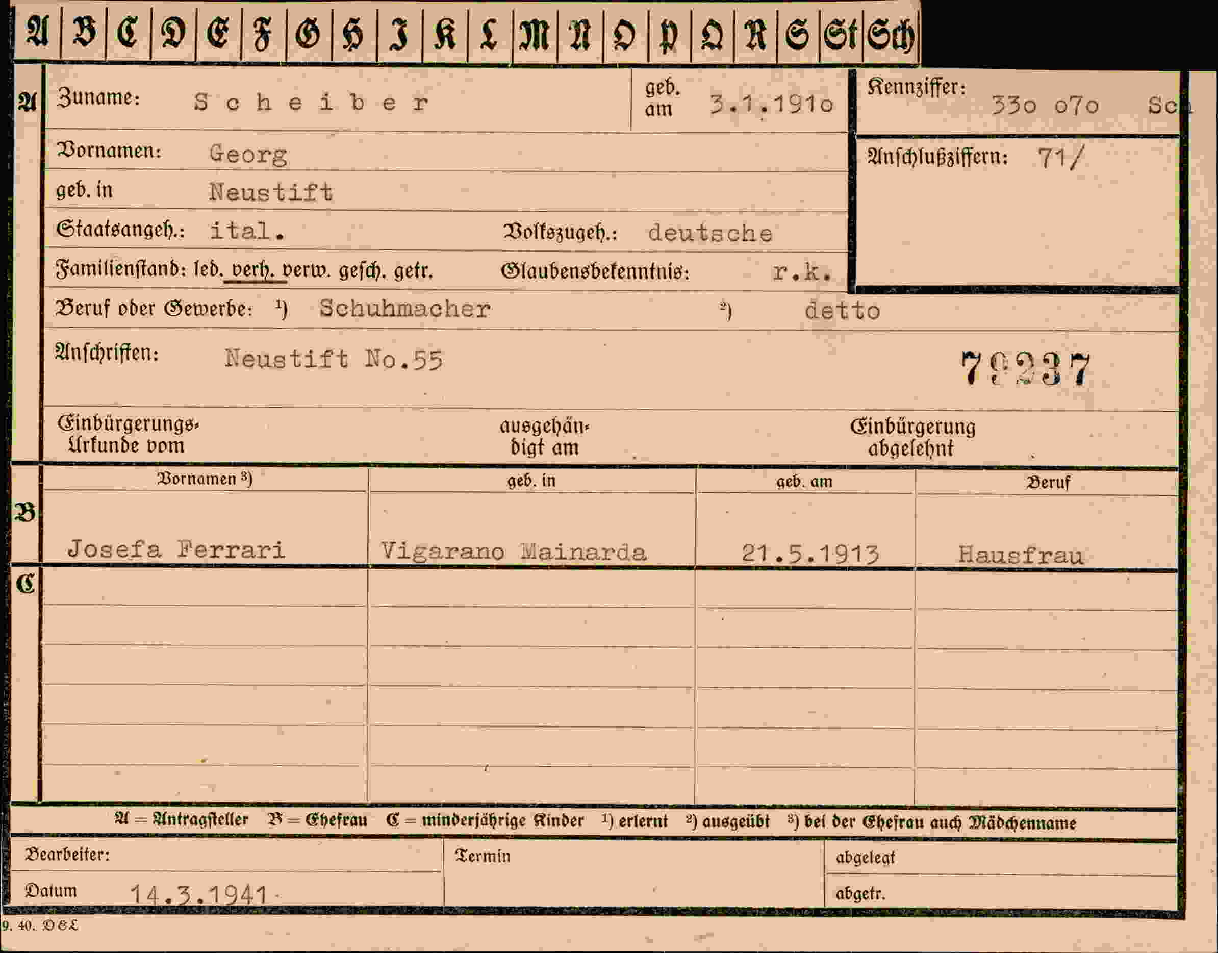 Dokument für Georg Scheiber