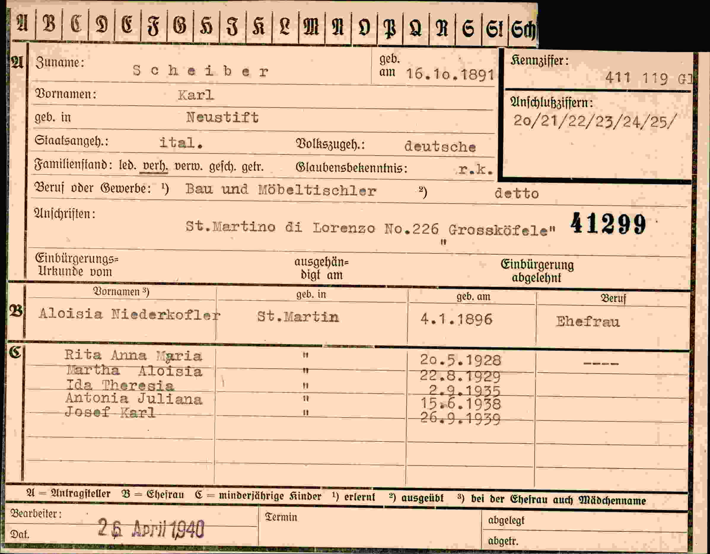 Dokument für Karl Scheiber