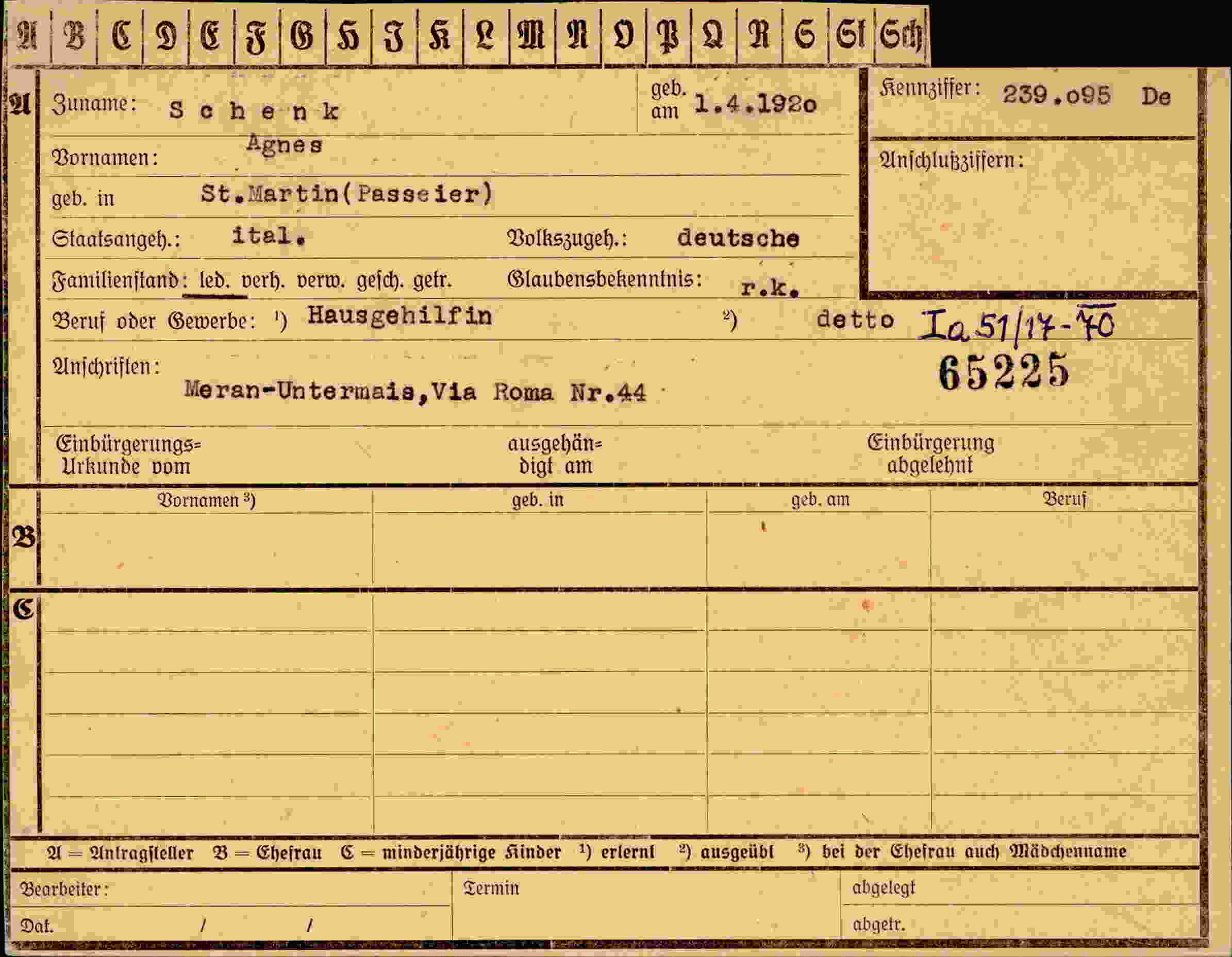 Dokument für Agnes Schenk