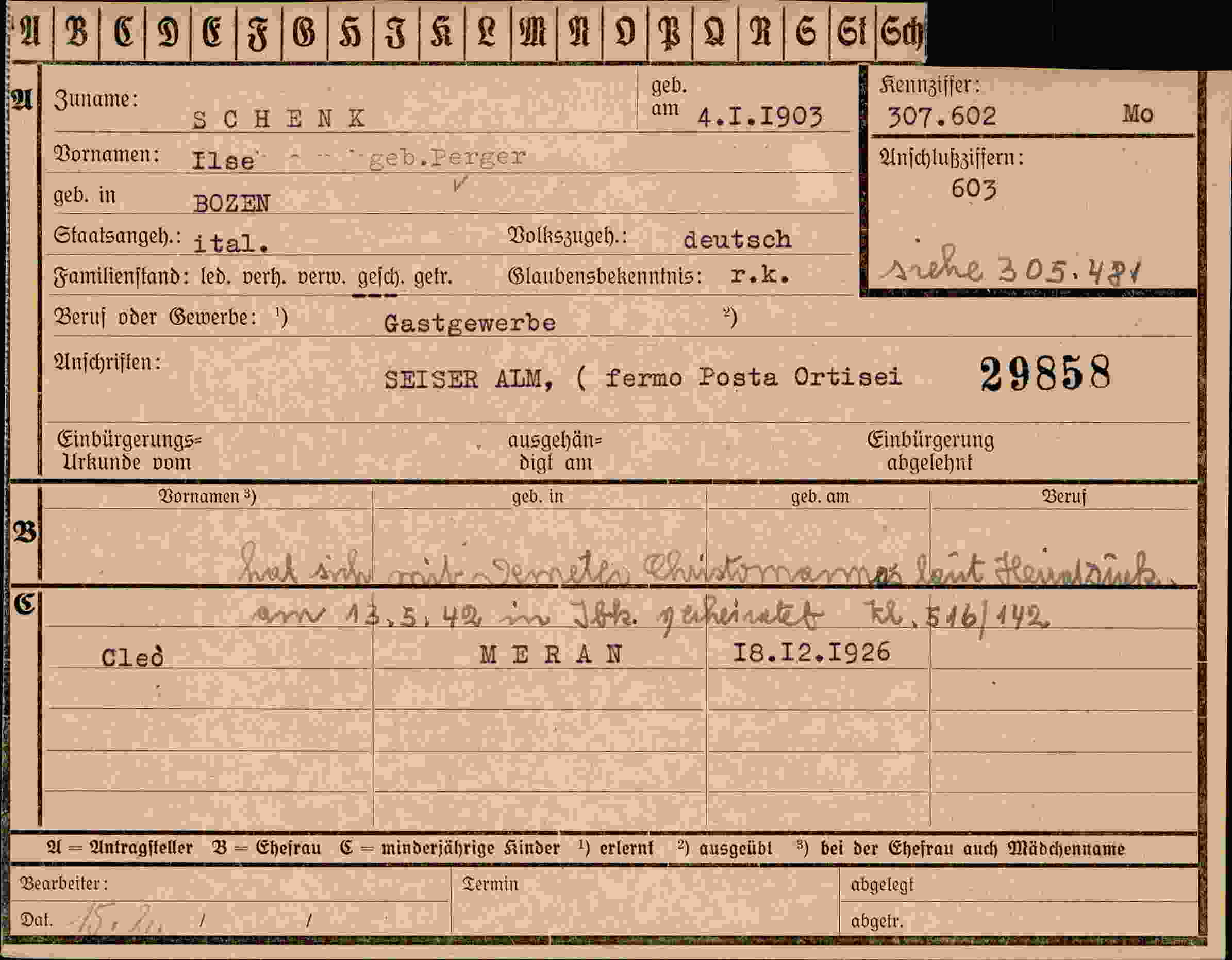 Vorderseite des Dokuments