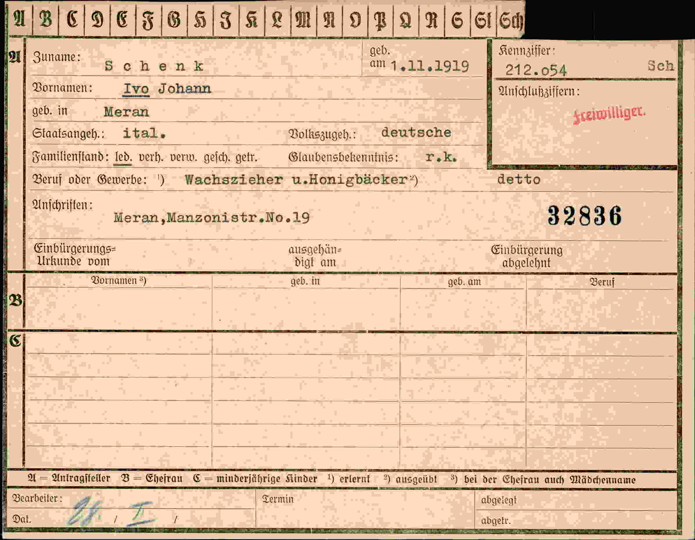 Dokument für Johann Schenk