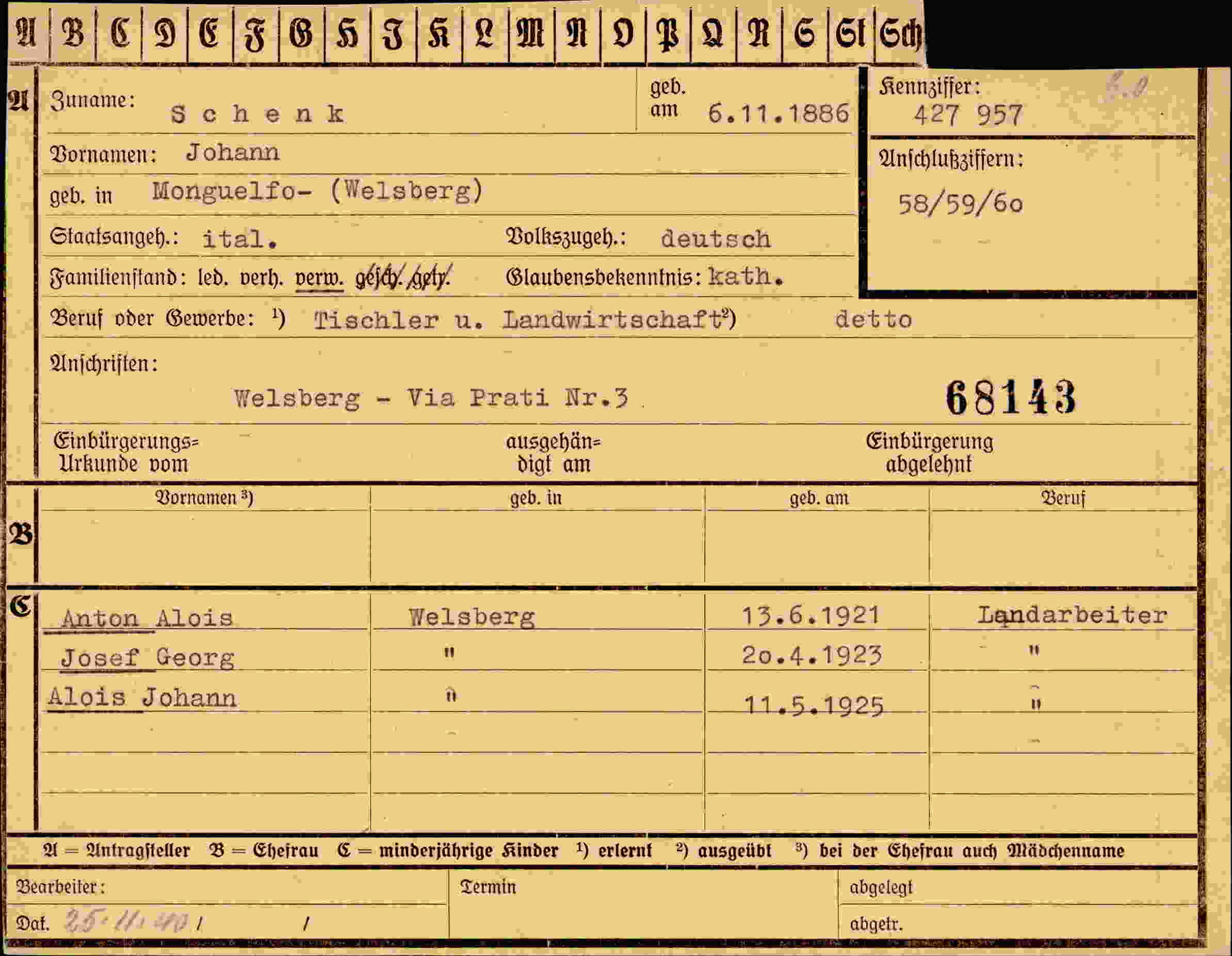 Dokument für Johann Schenk