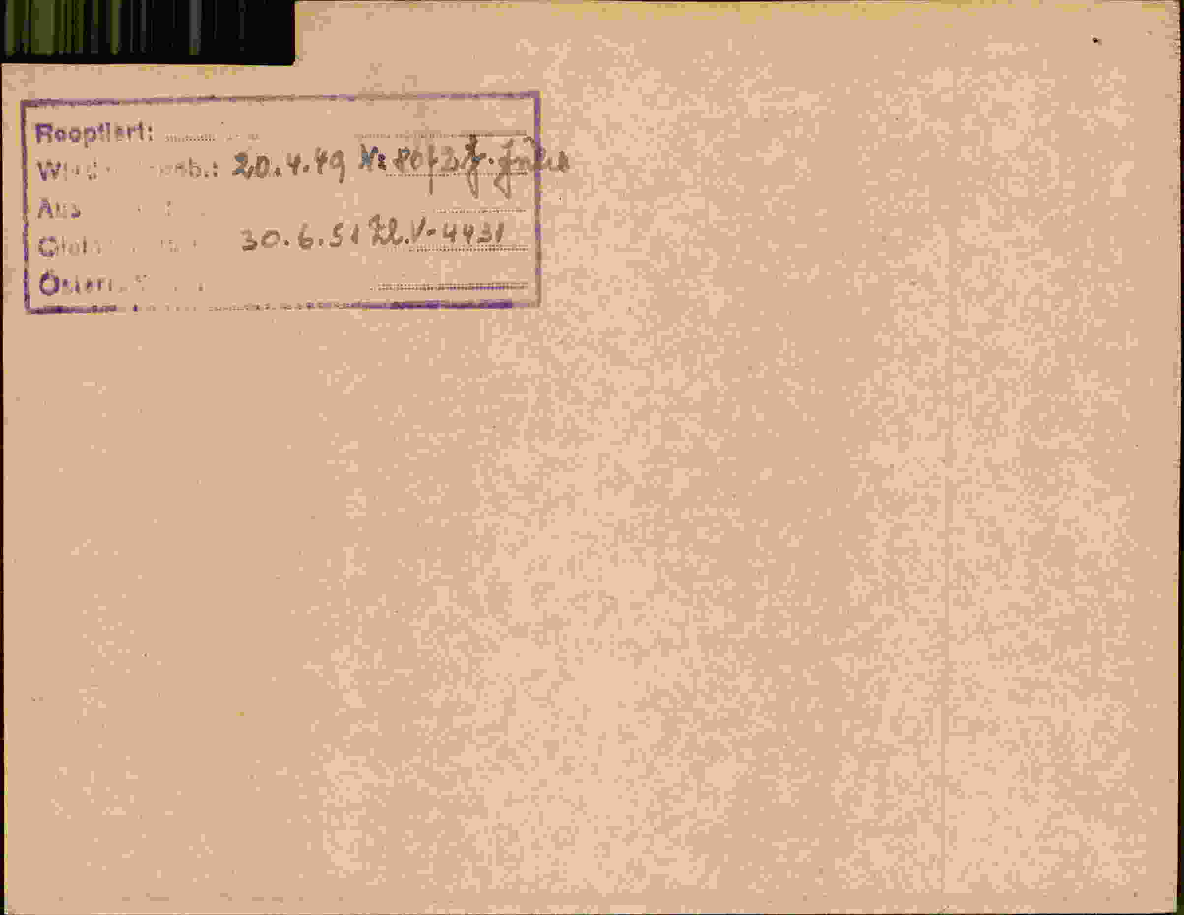 Rückseite des Dokuments