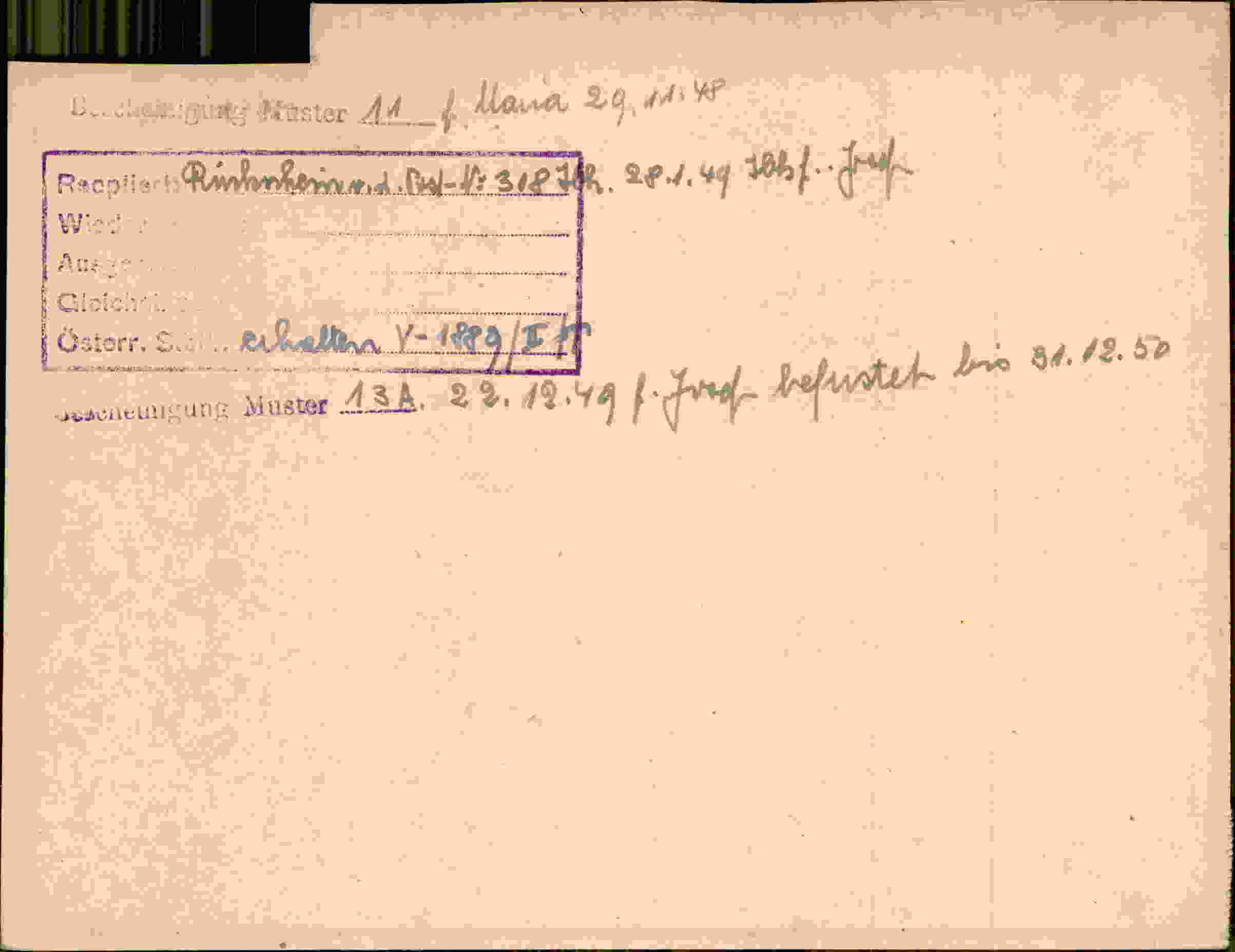 Rückseite des Dokuments