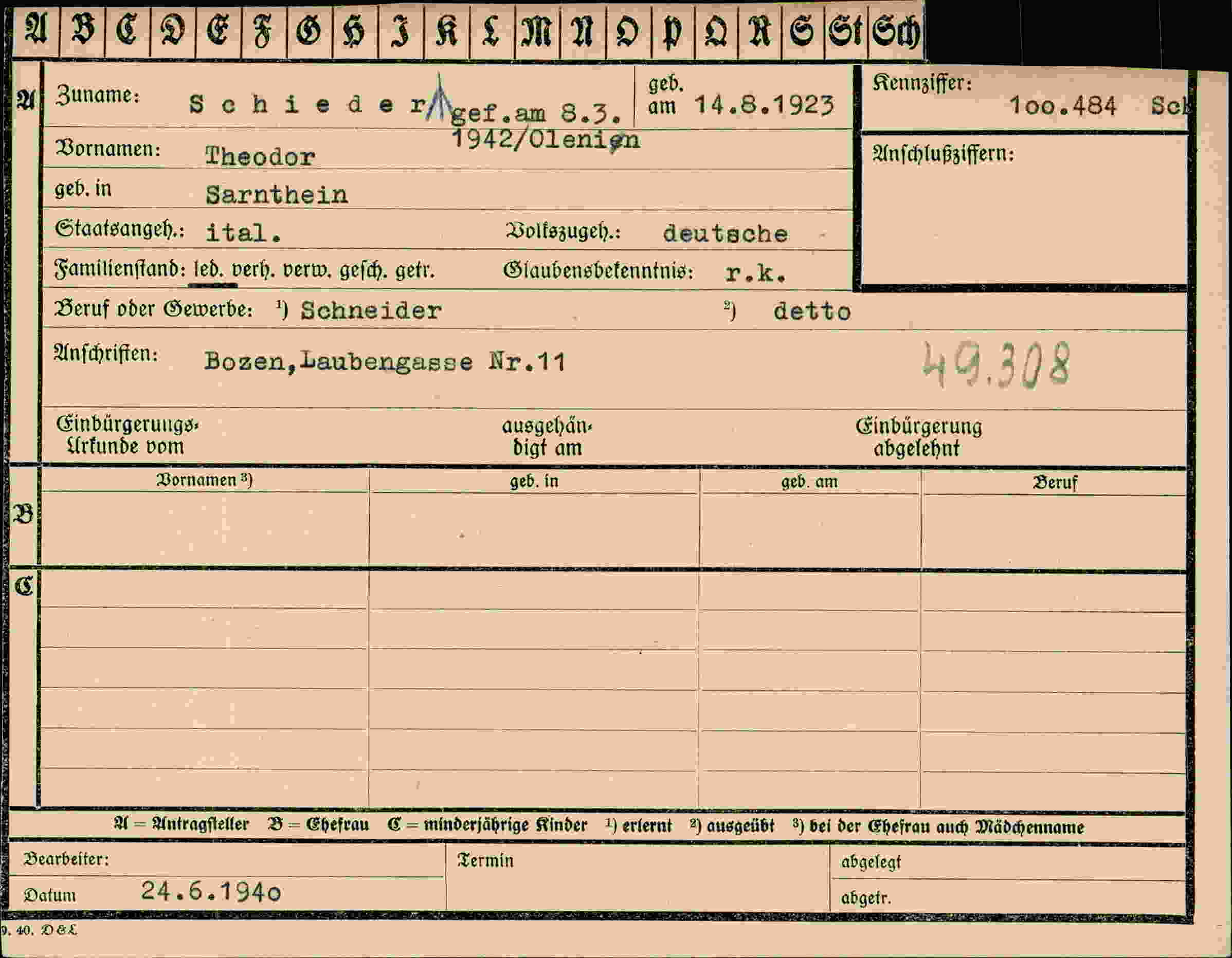 Dokument für Theodor Schieder