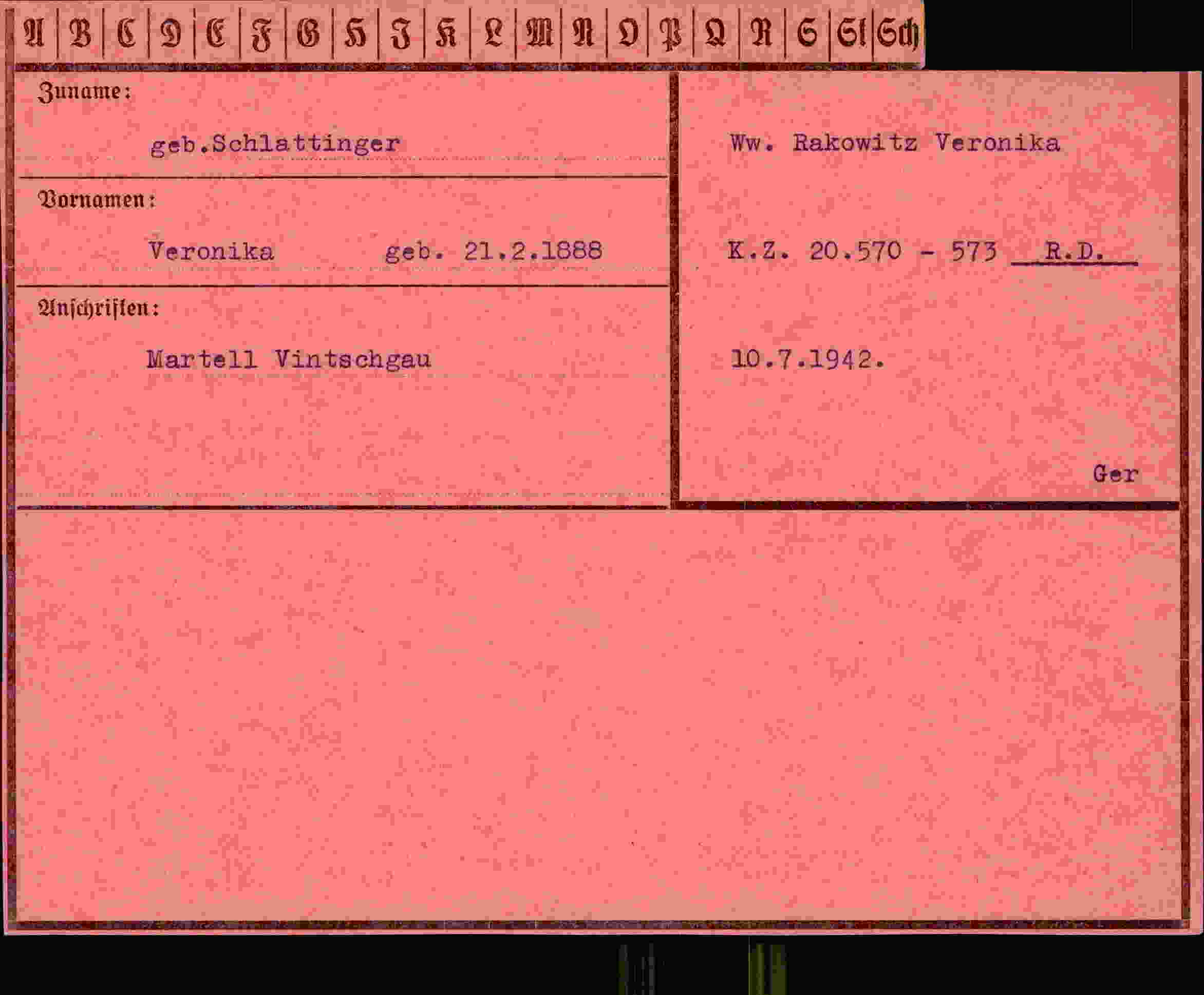 Vorderseite des Dokuments