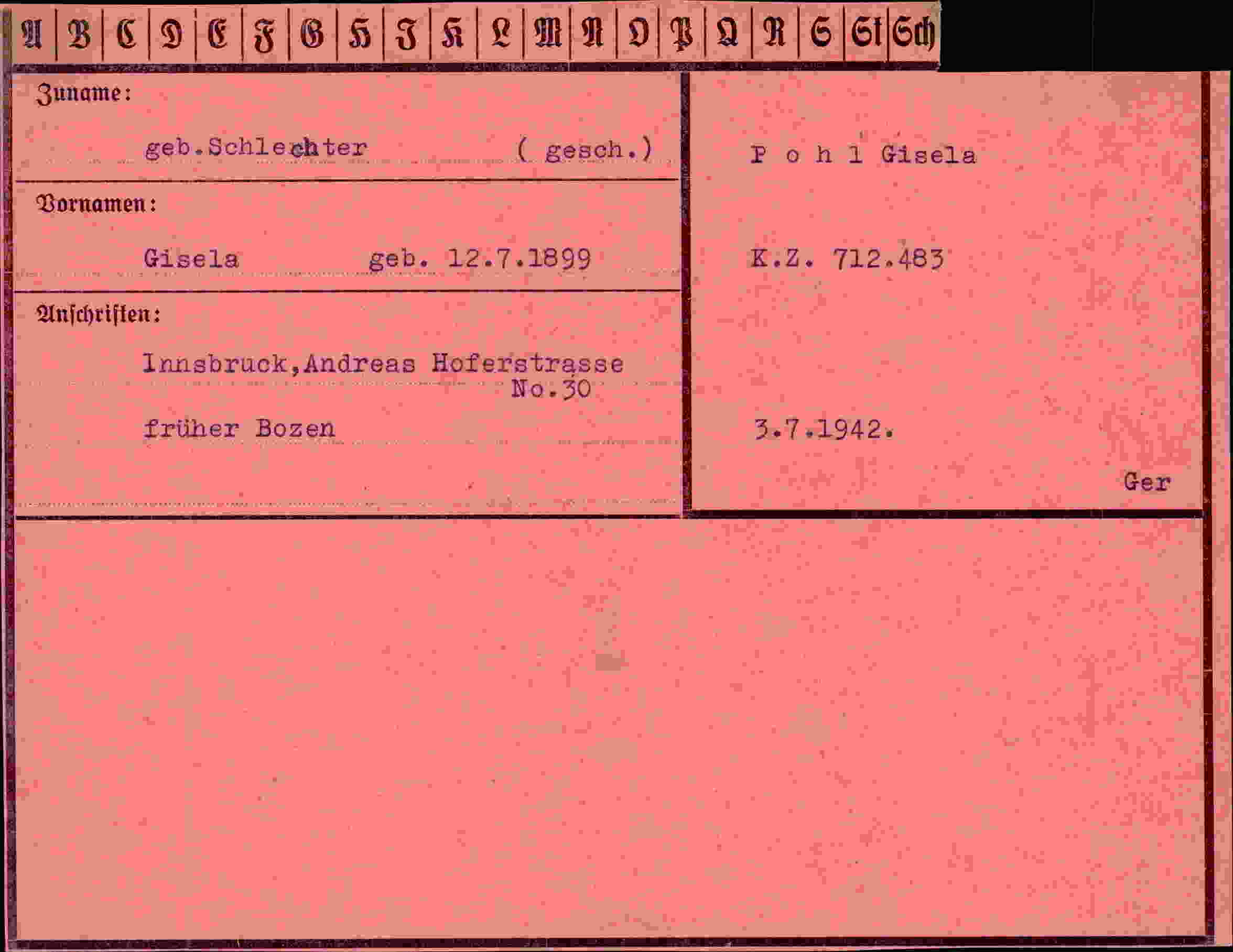 Vorderseite des Dokuments
