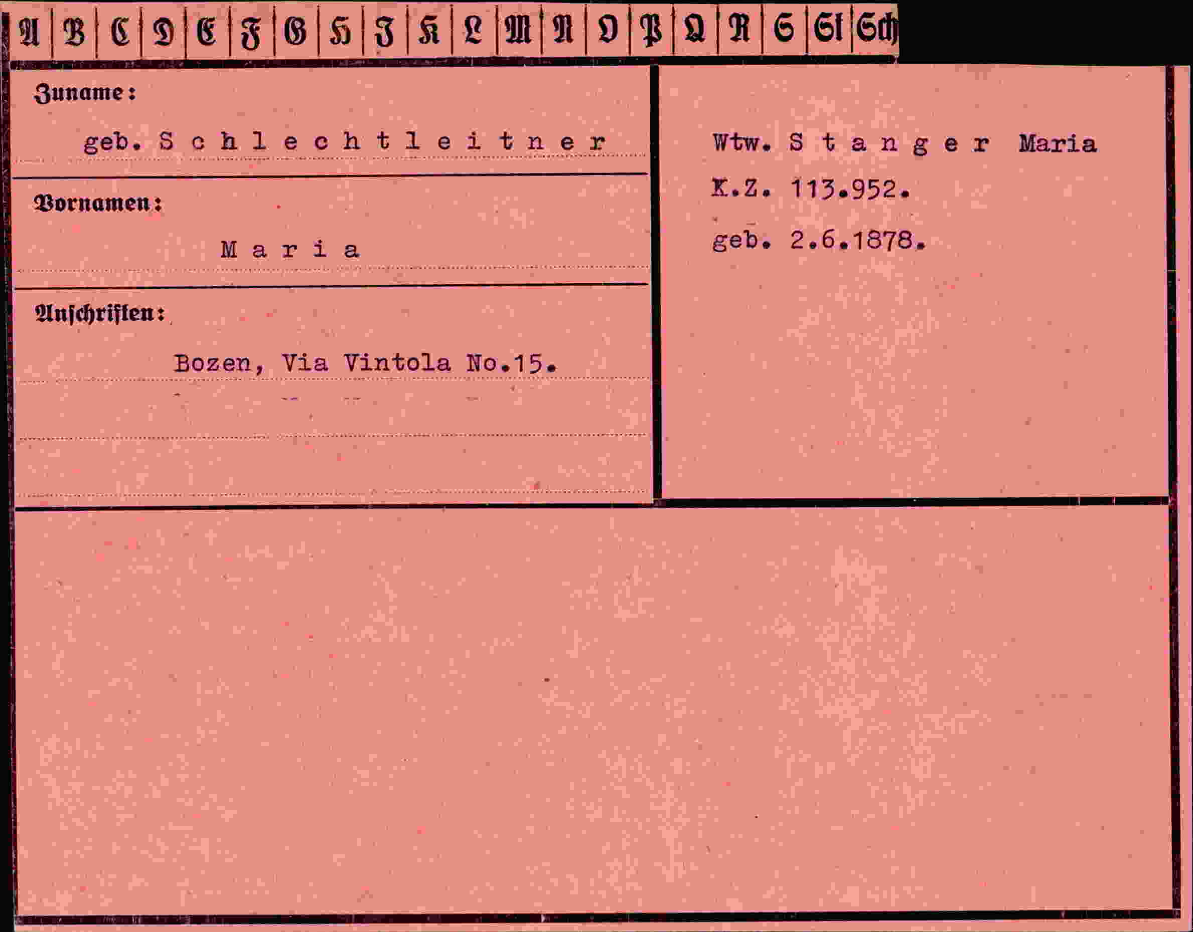 Vorderseite des Dokuments