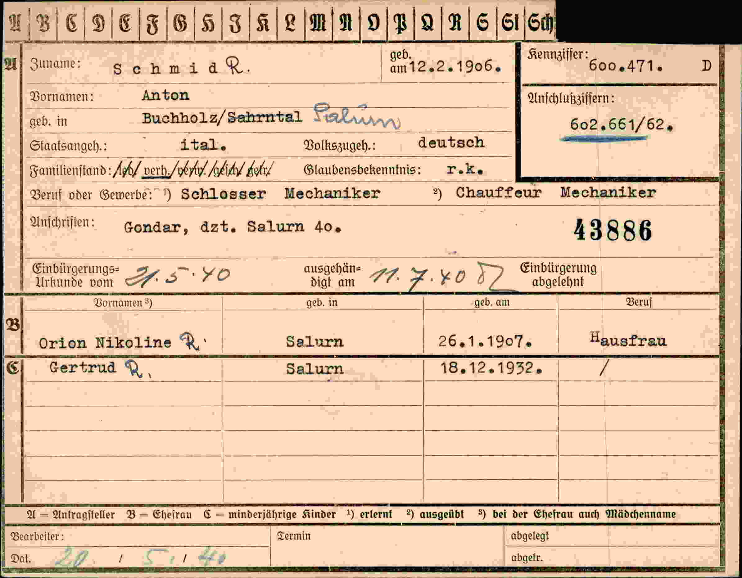 Dokument für Anton SchmidR