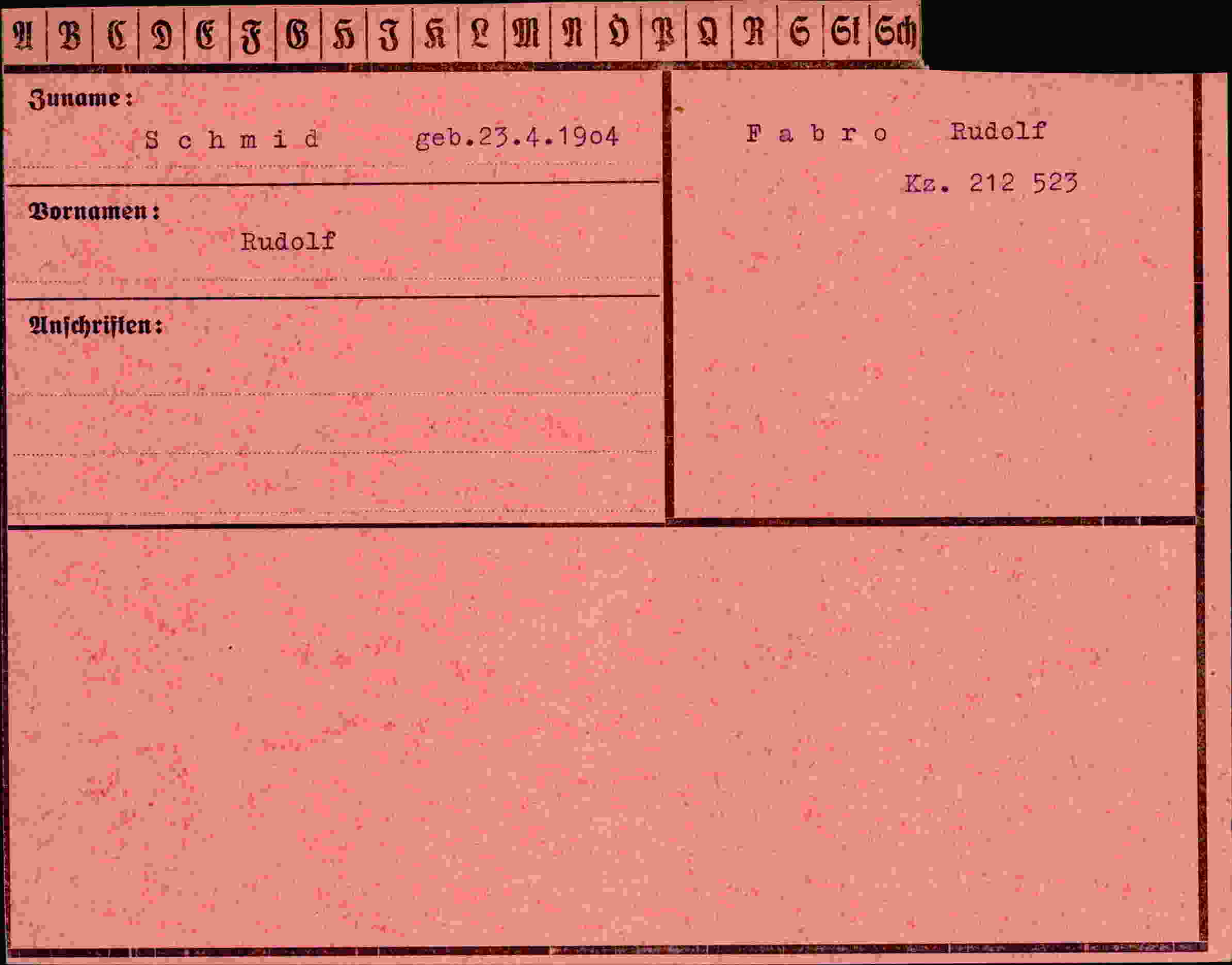 Vorderseite des Dokuments