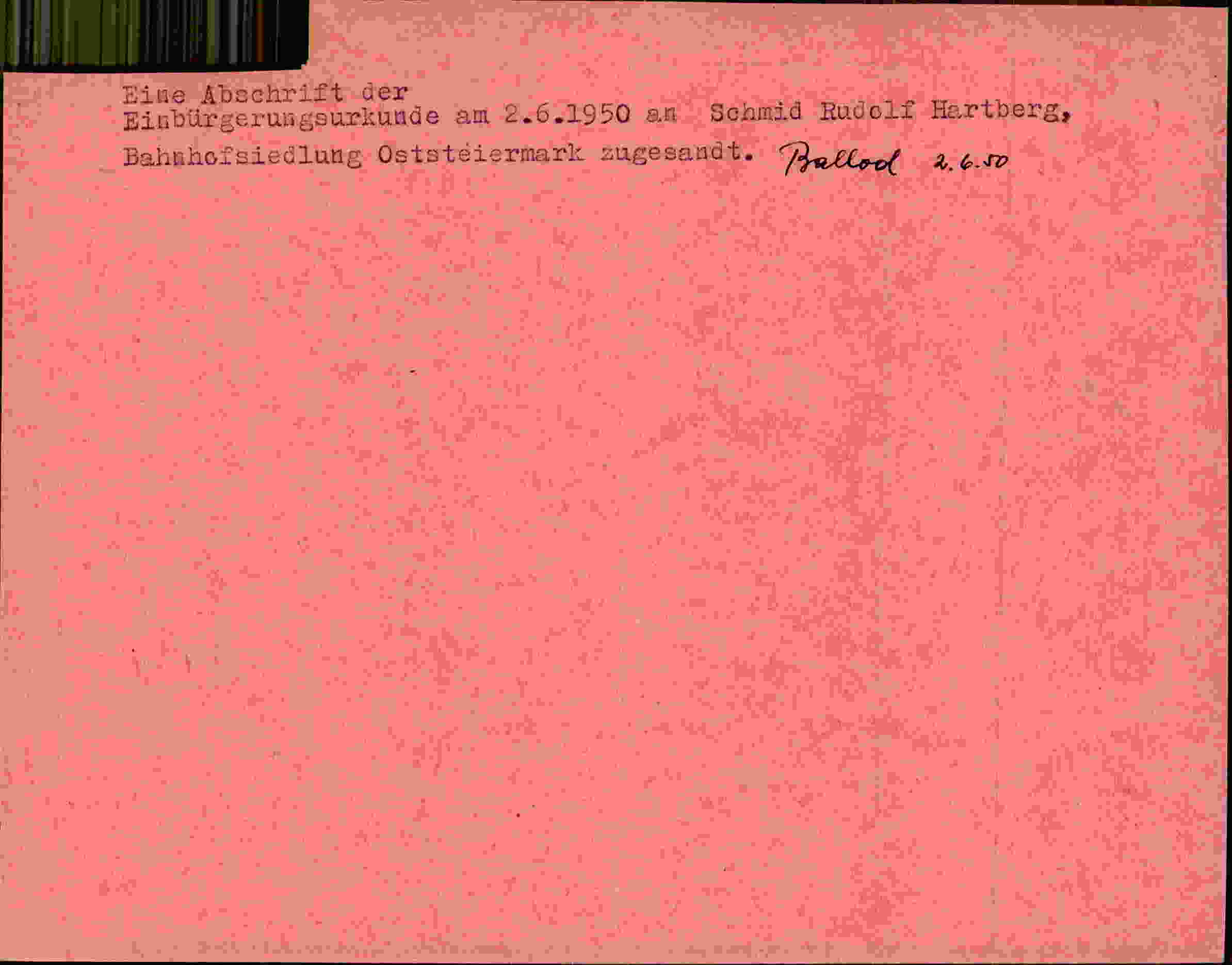 Rückseite des Dokuments