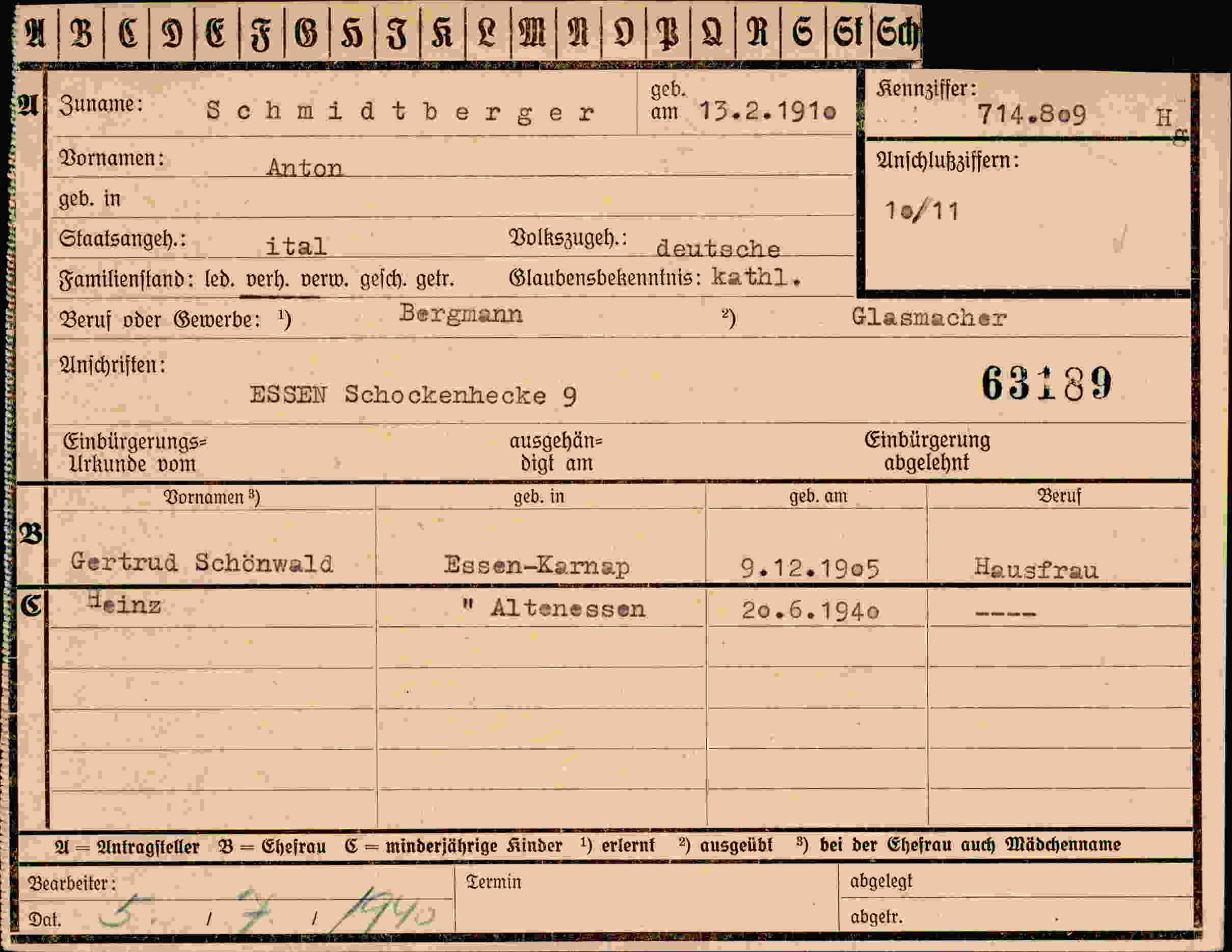 Dokument für  Schmidtberger