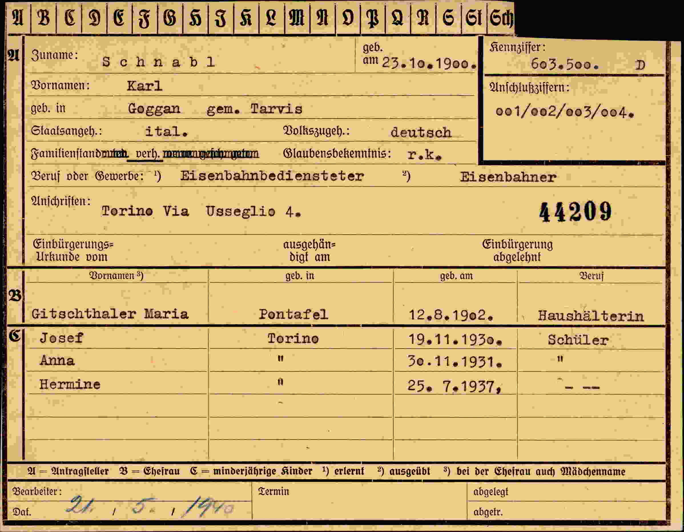 Dokument für Karl Schnabl