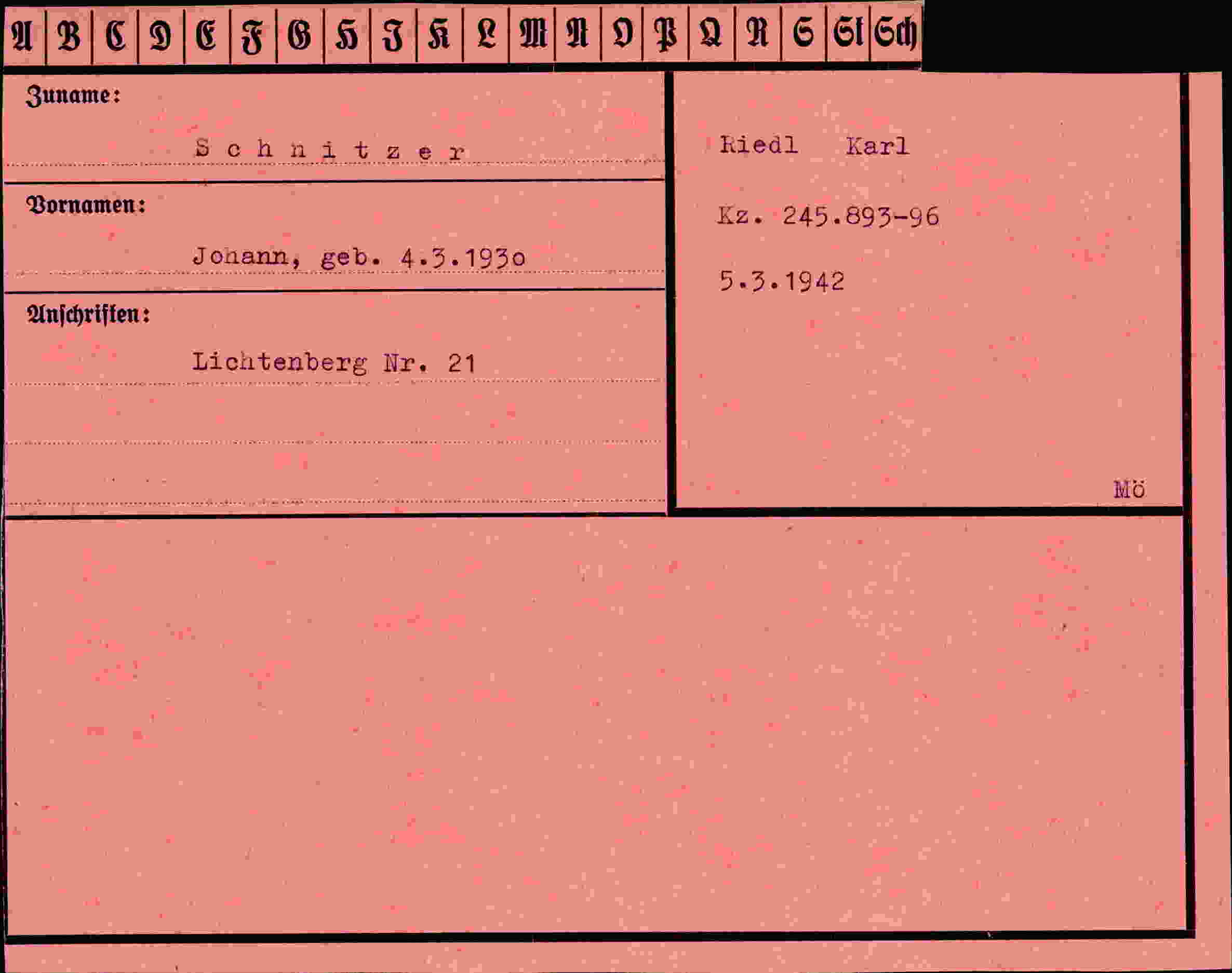 Vorderseite des Dokuments