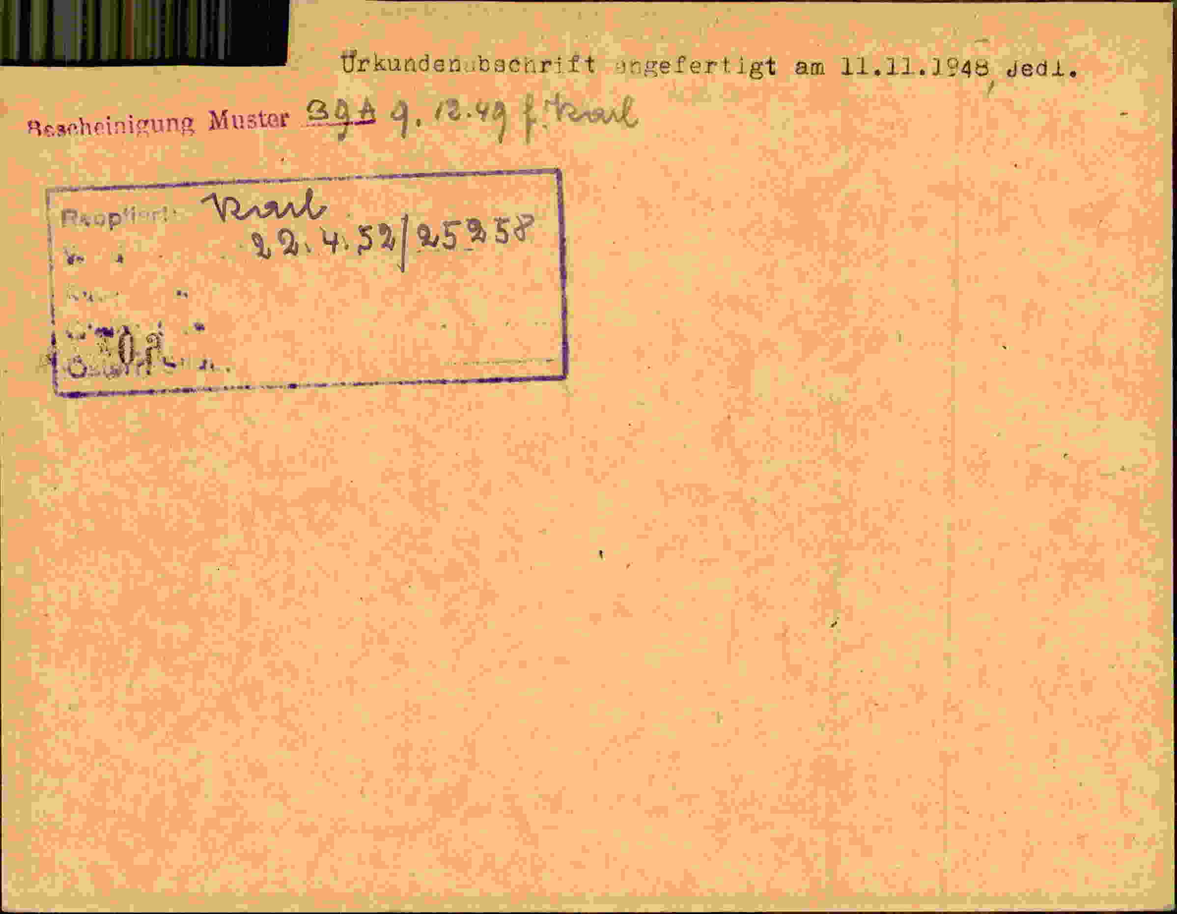 Rückseite des Dokuments