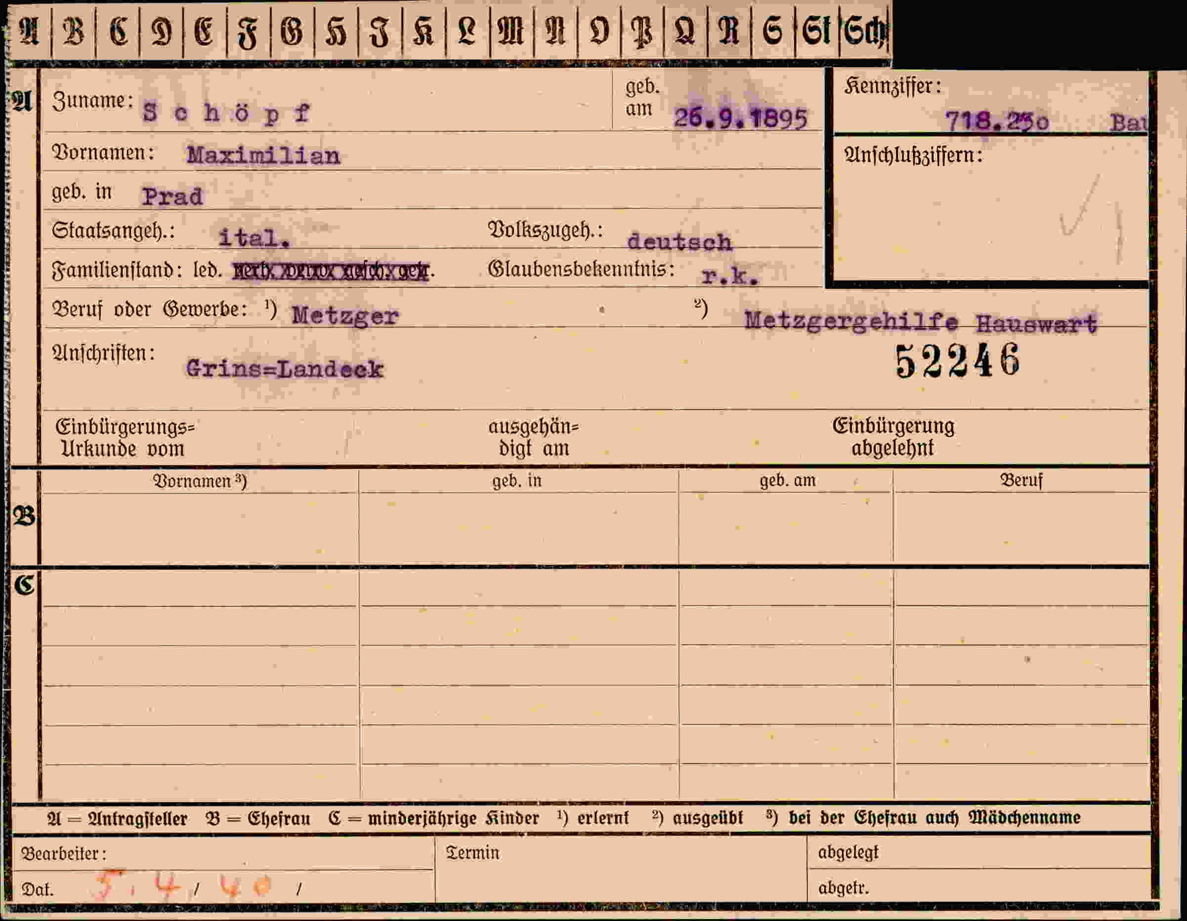 Dokument für Maximilian Schöpf