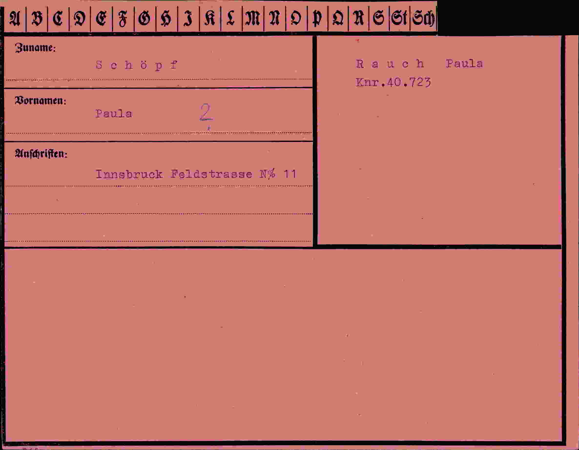 Vorderseite des Dokuments
