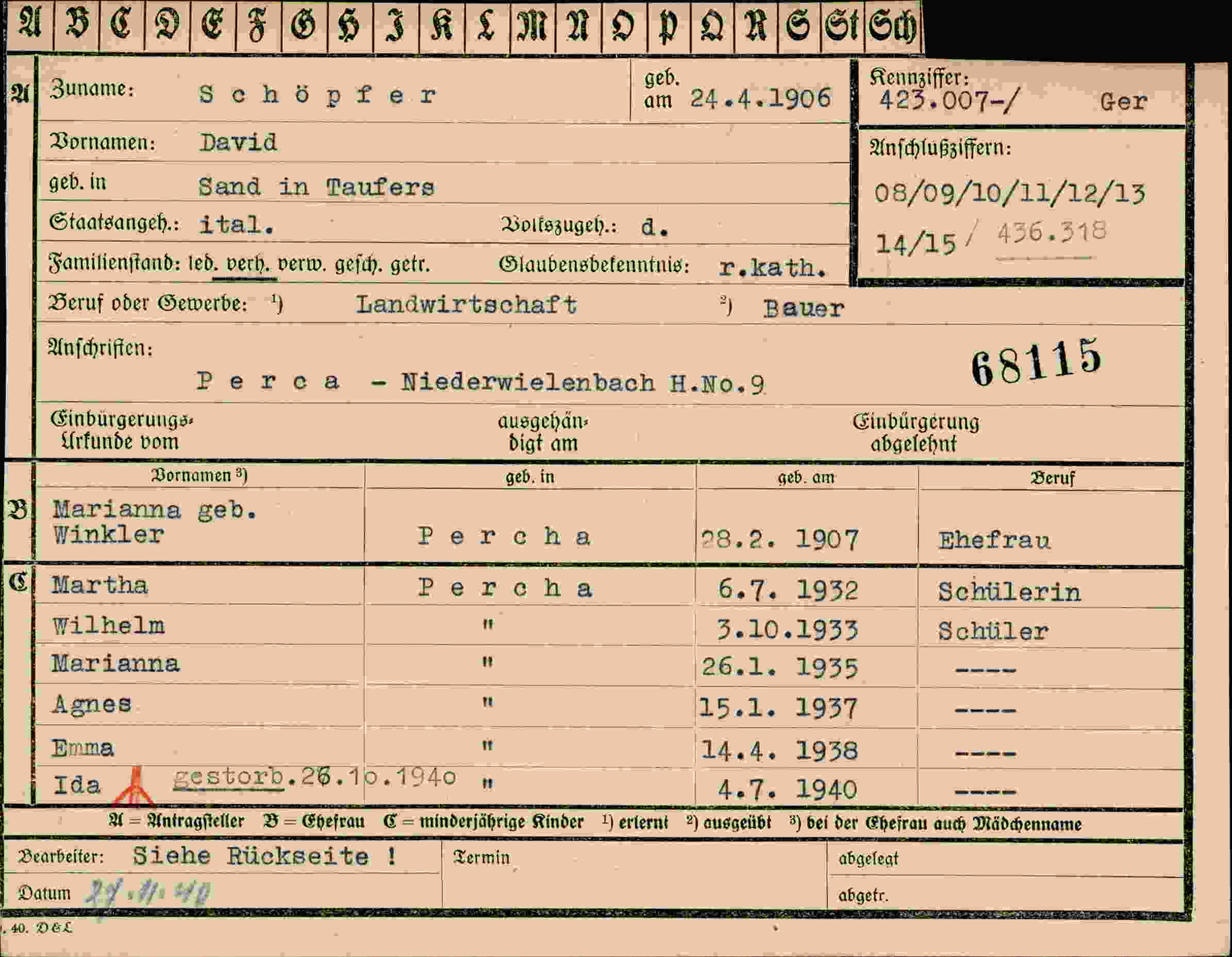 Dokument für David Schöpfer