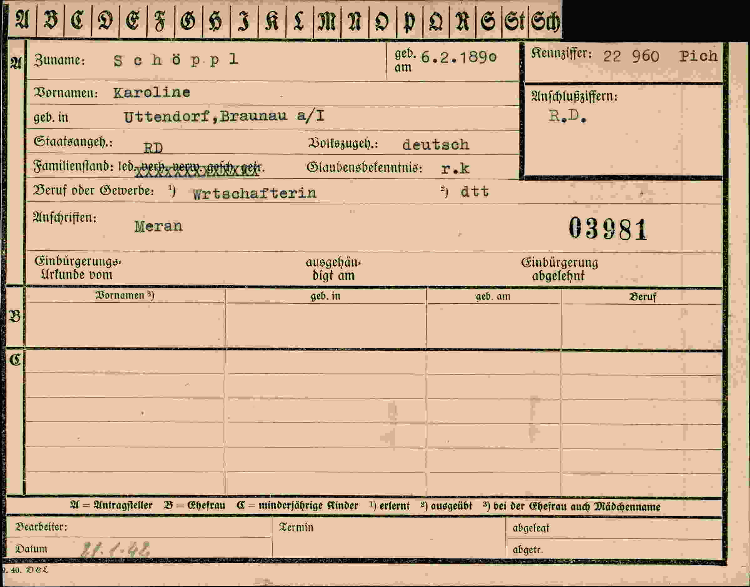 Dokument für Karoline Schöppl