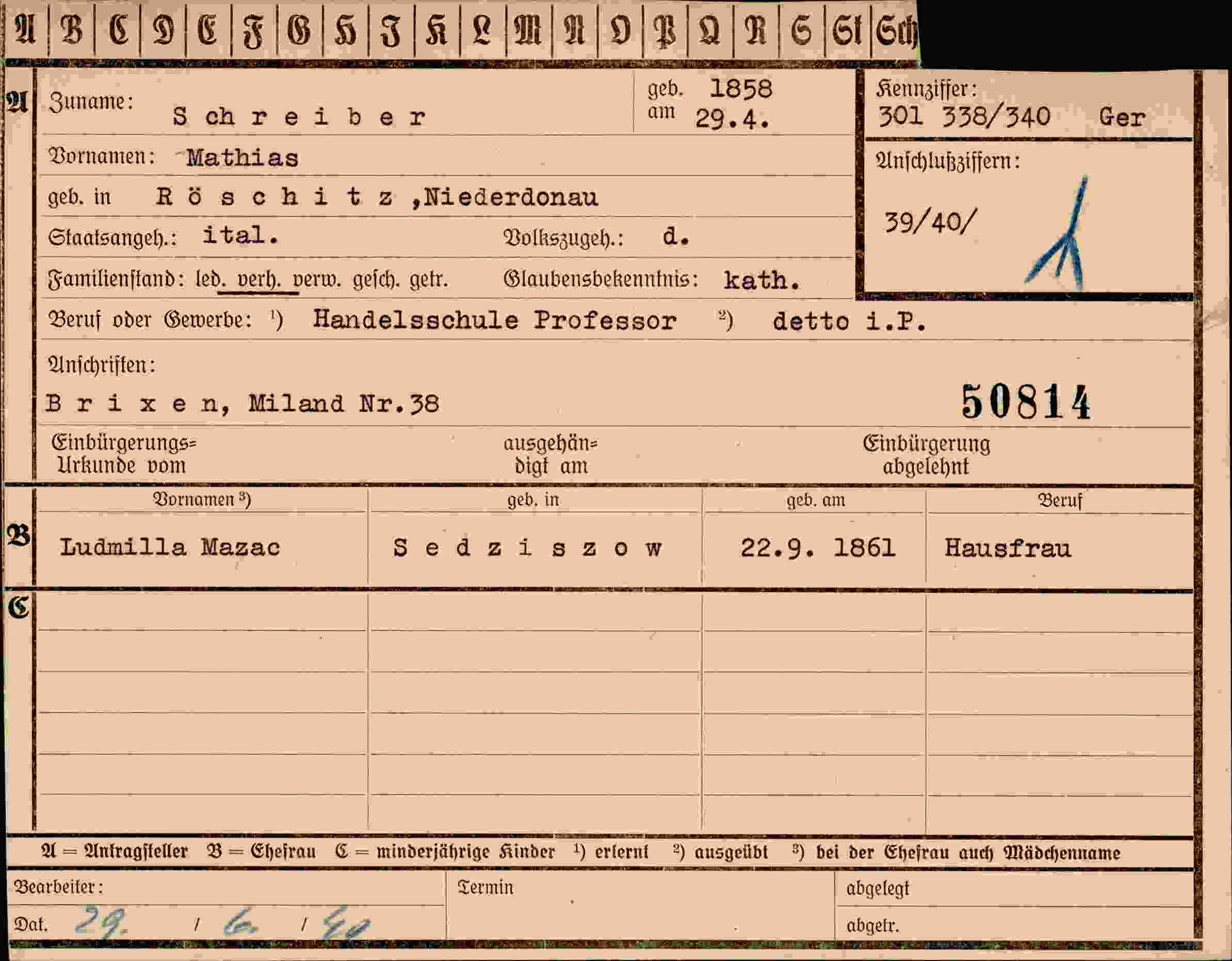 Dokument für Mathias Schreiber