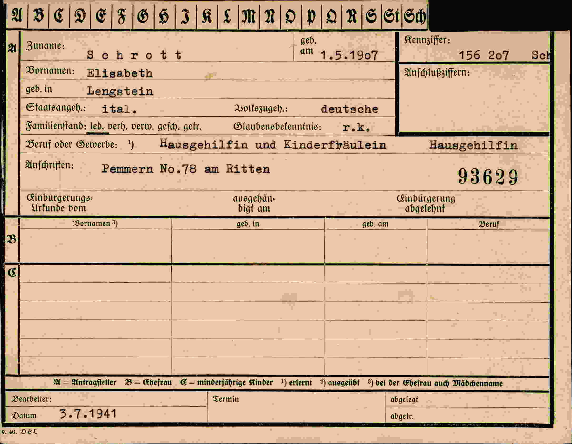 Dokument für Elisabeth Schrott