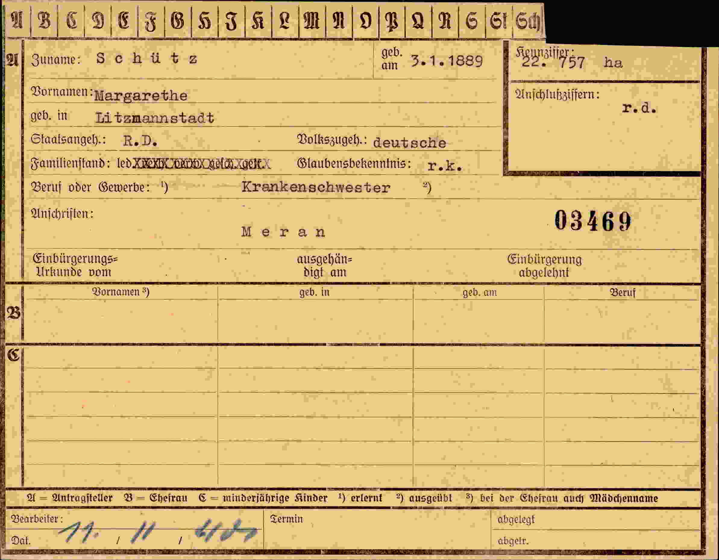 Vorderseite des Dokuments