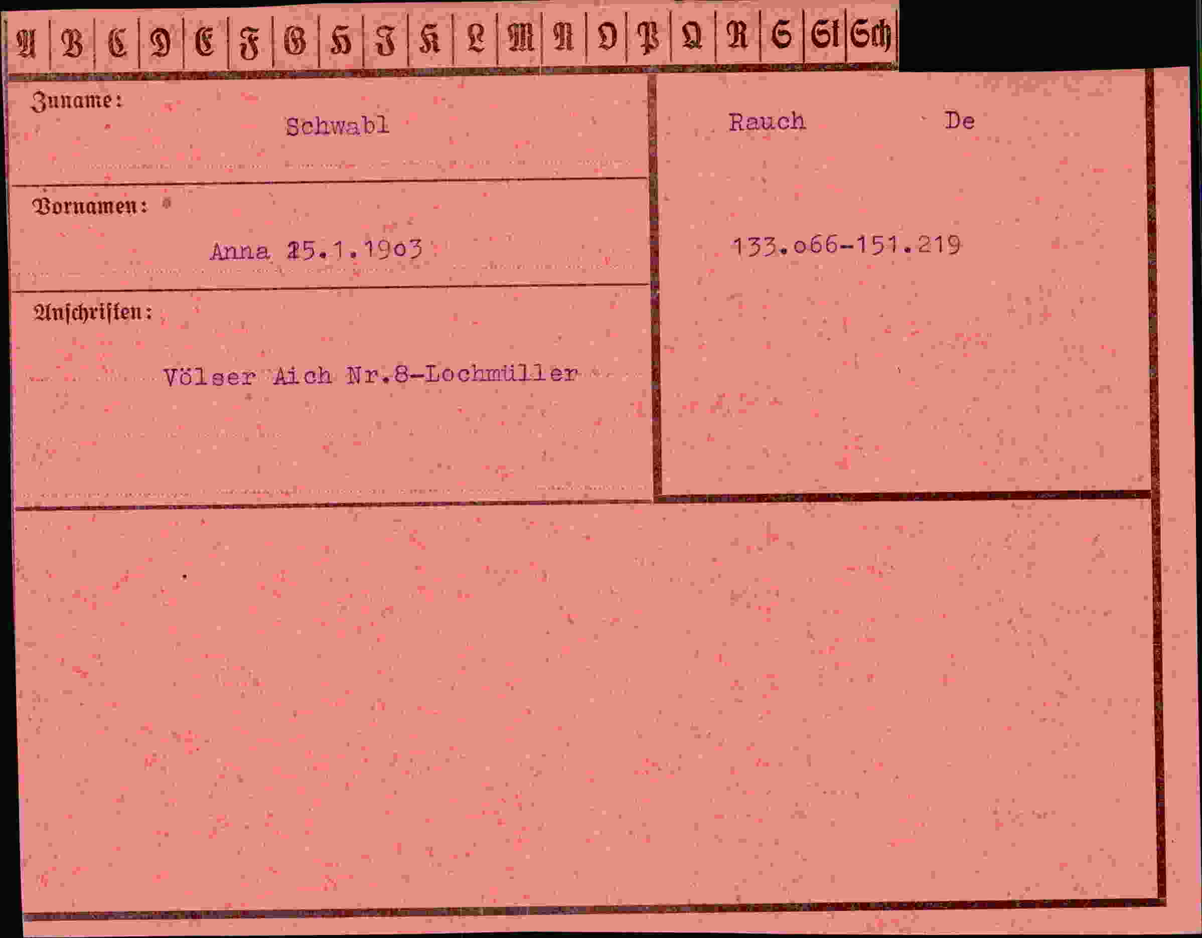 Vorderseite des Dokuments