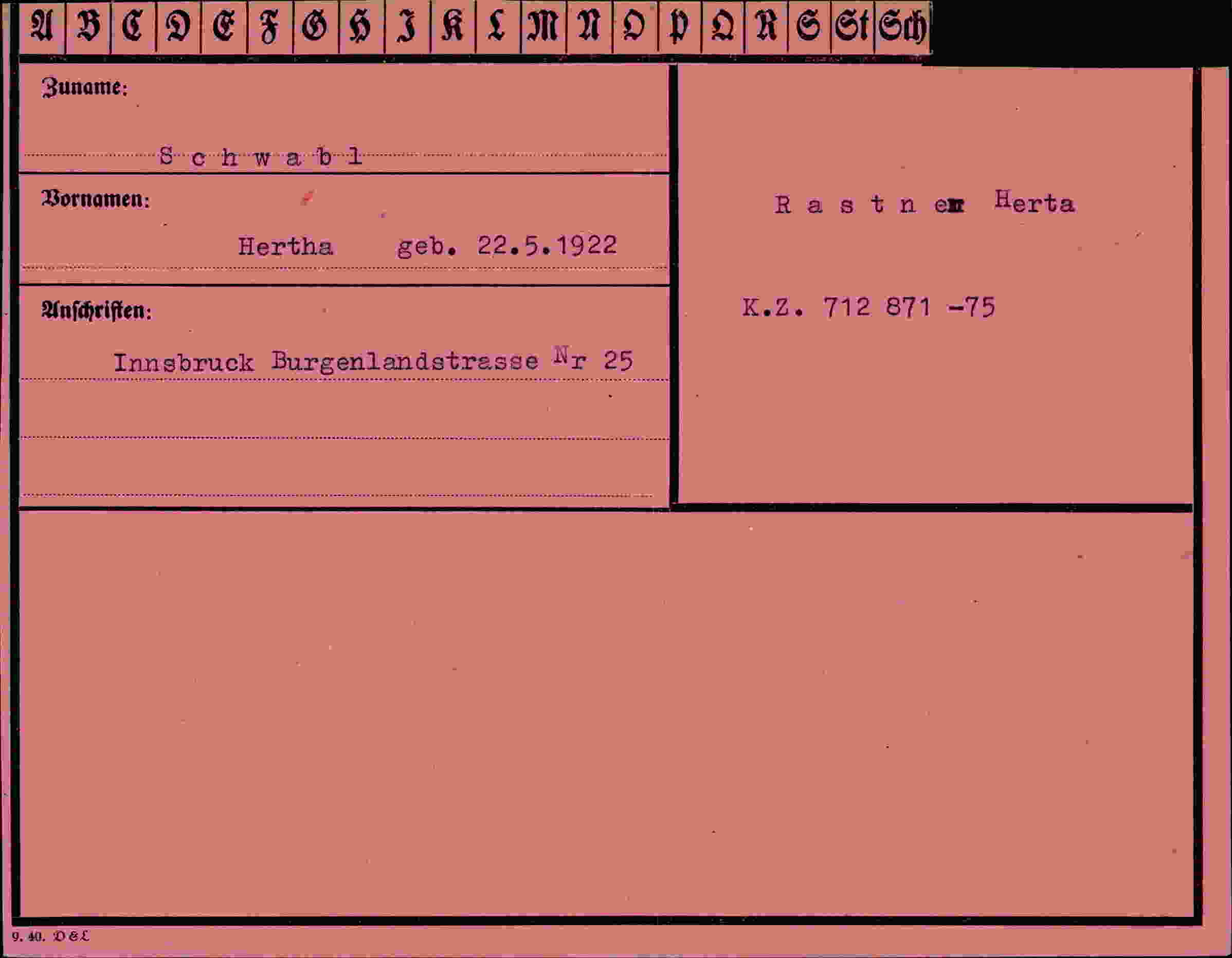Vorderseite des Dokuments