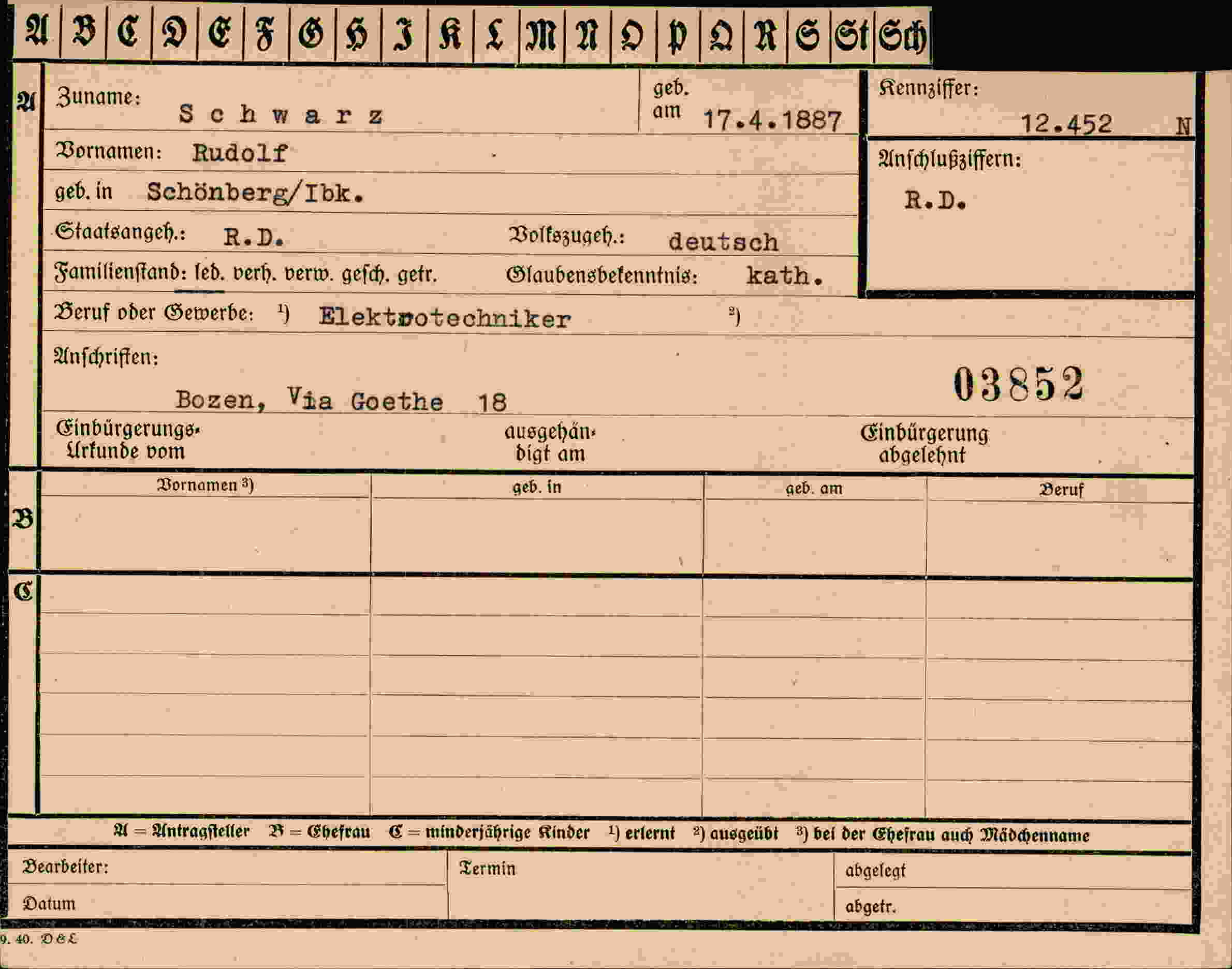 Dokument für Rudolf Schwarz