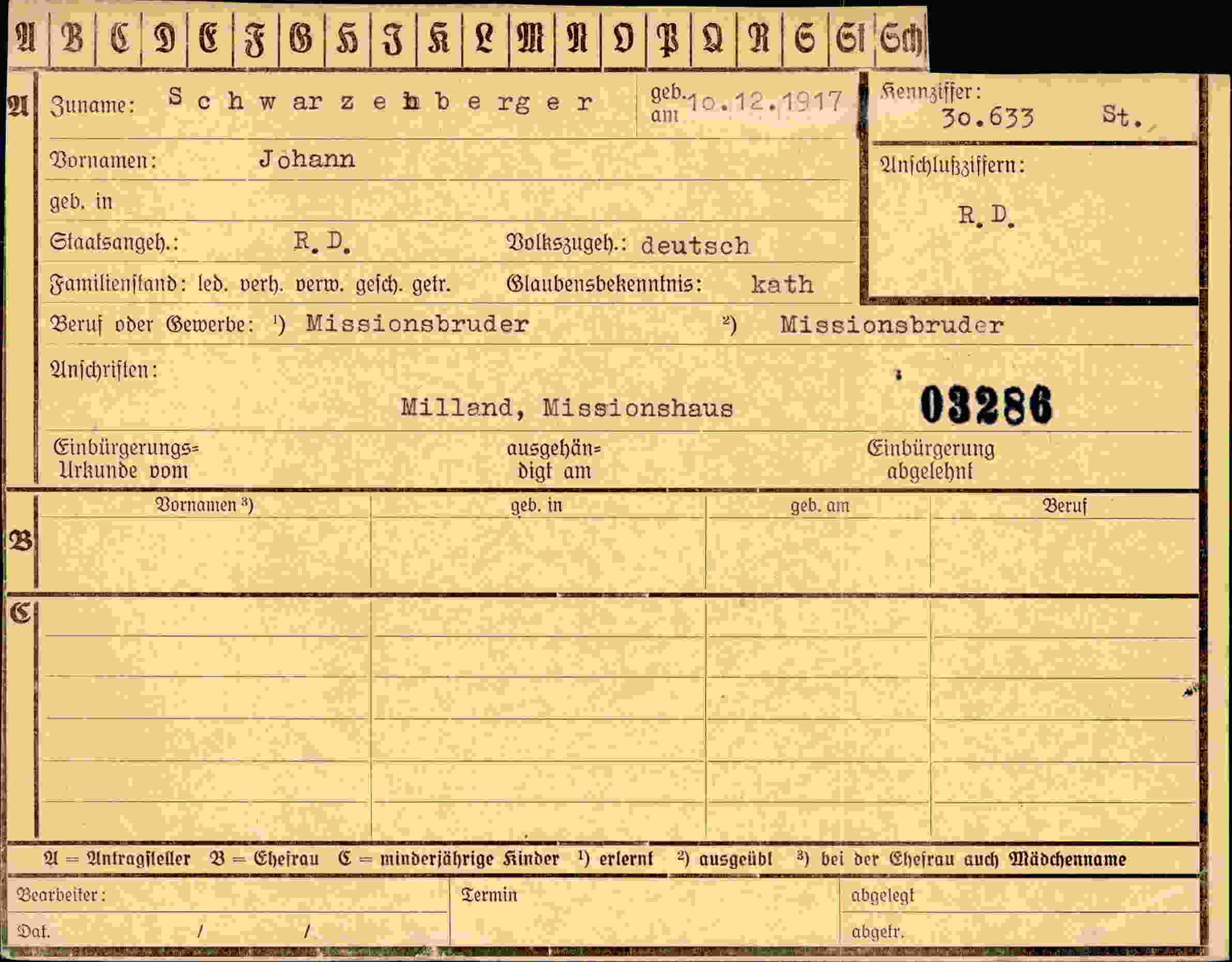 Dokument für Johann Schwarzenberger