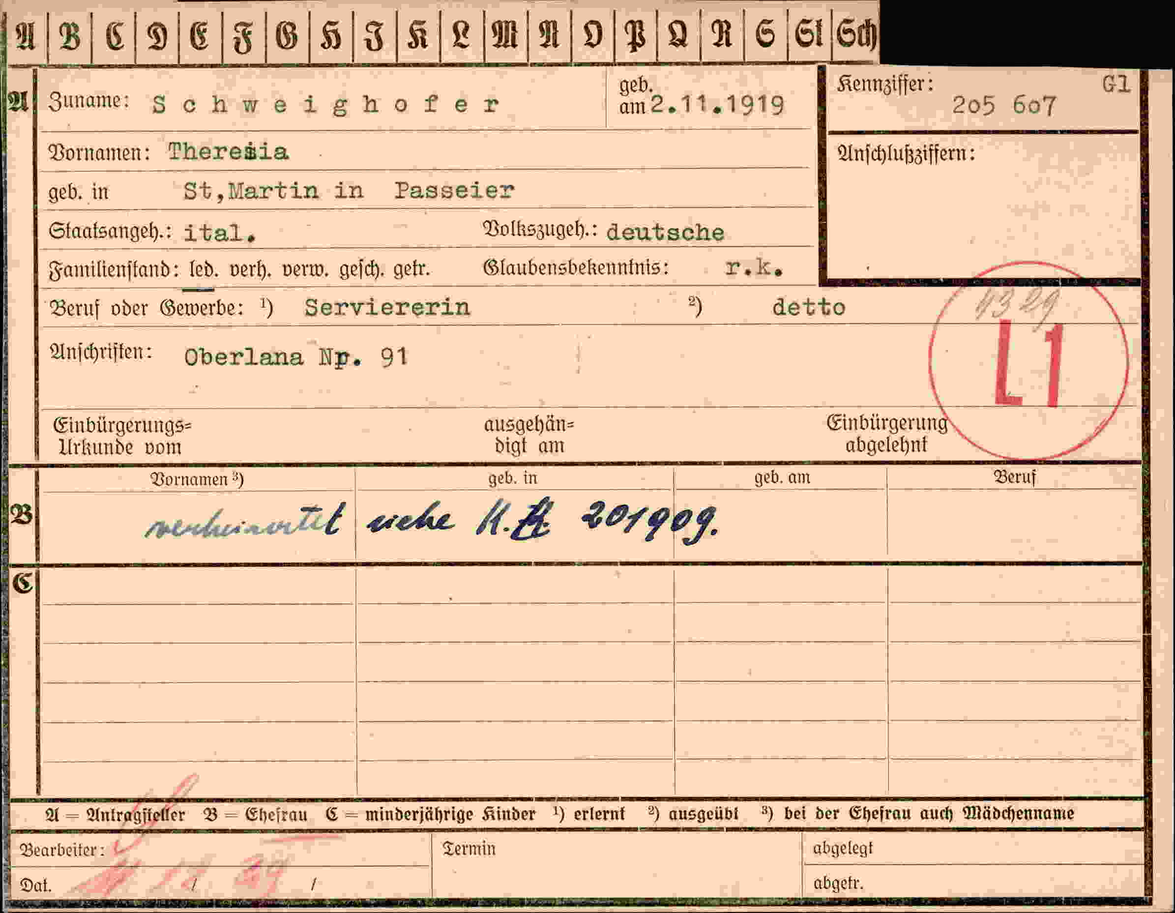 Vorderseite des Dokuments