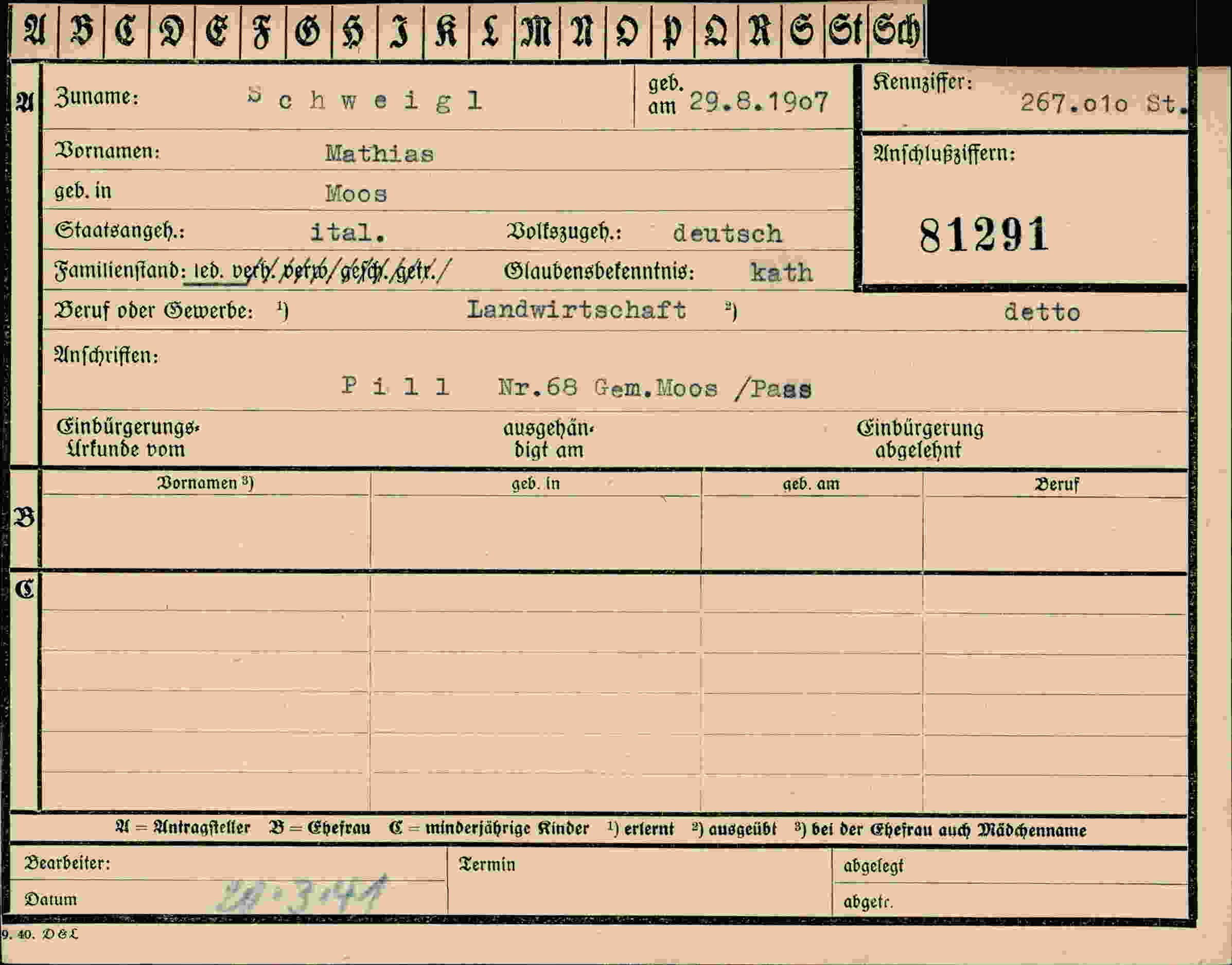 Dokument für Mathias Schweigl