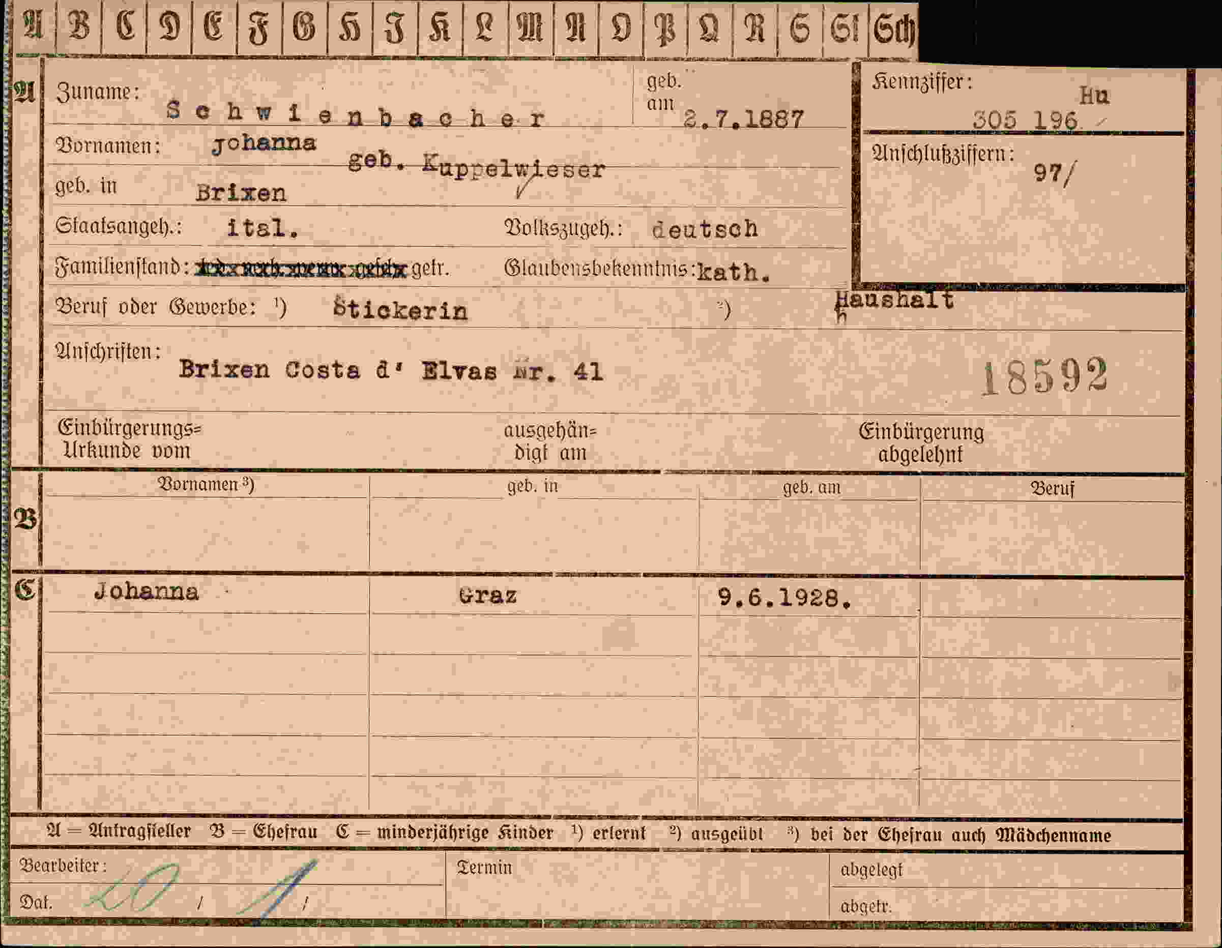 Dokument für Johanns Schwien