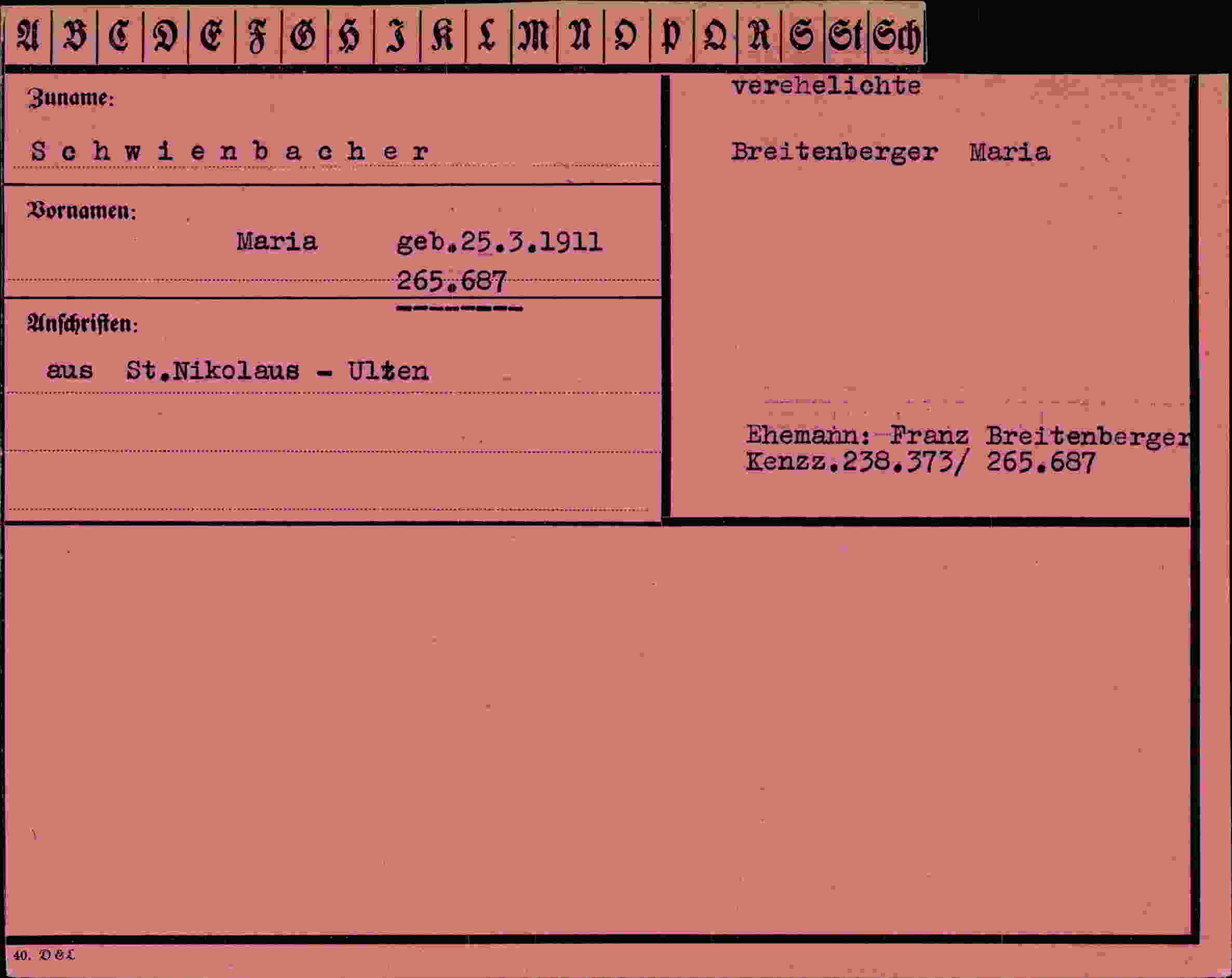 Vorderseite des Dokuments