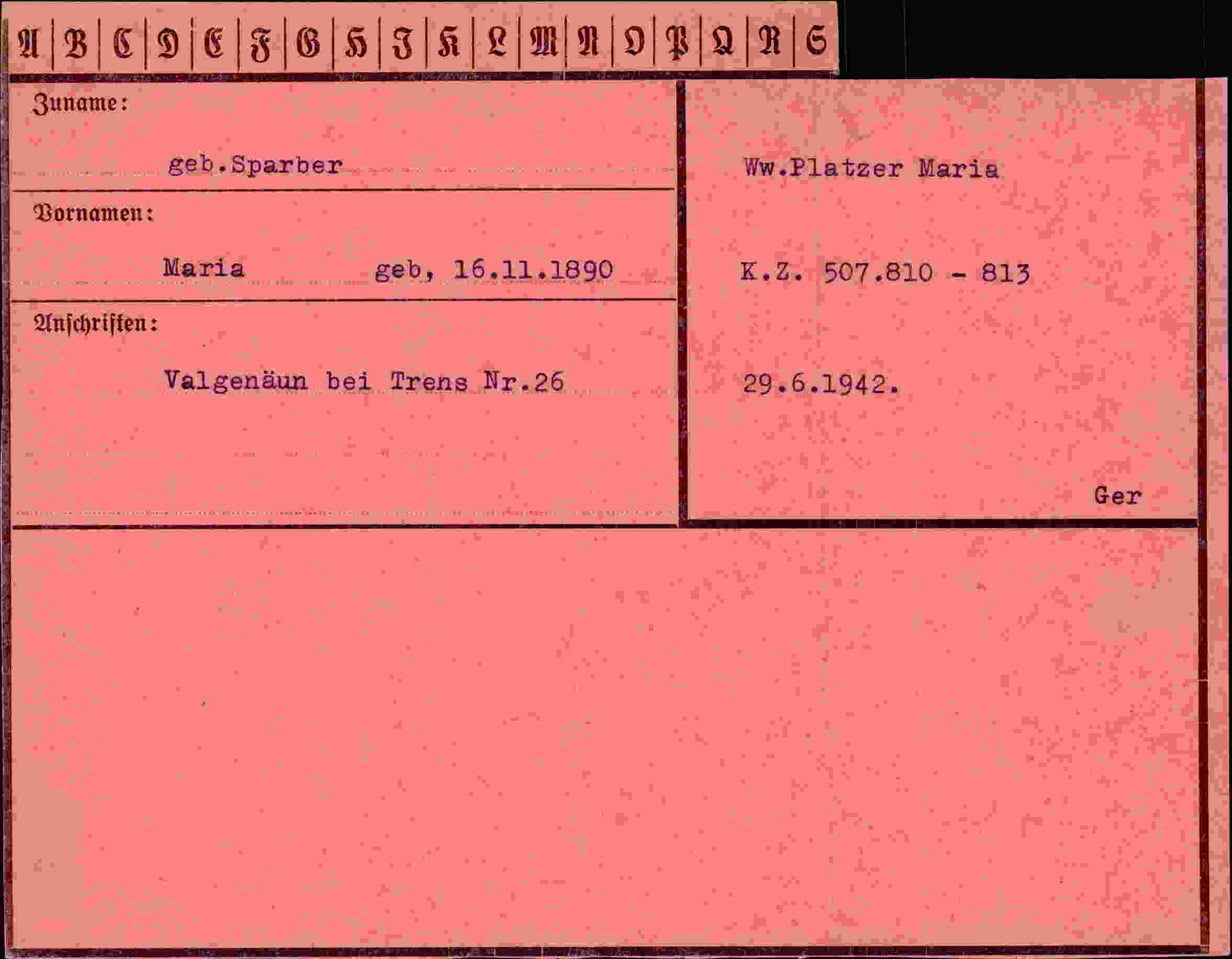 Vorderseite des Dokuments