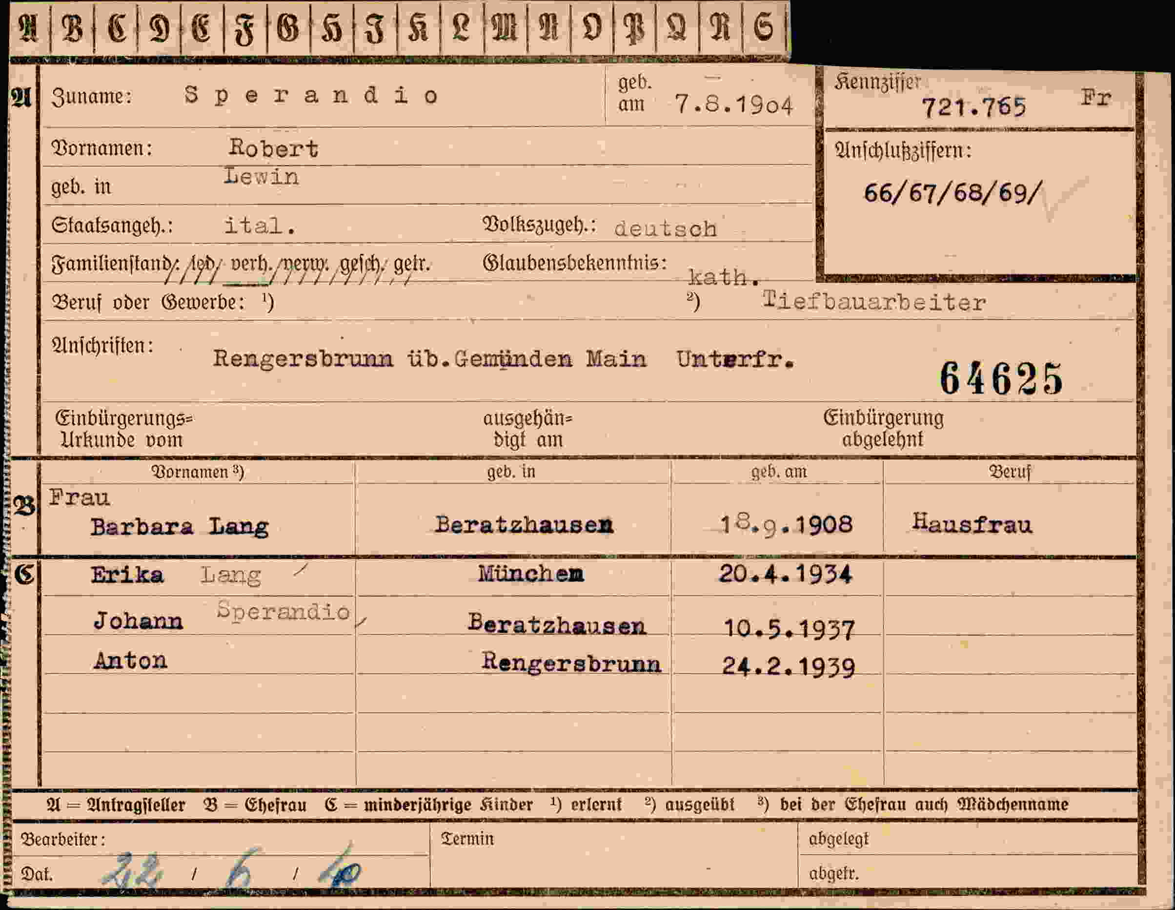 Vorderseite des Dokuments