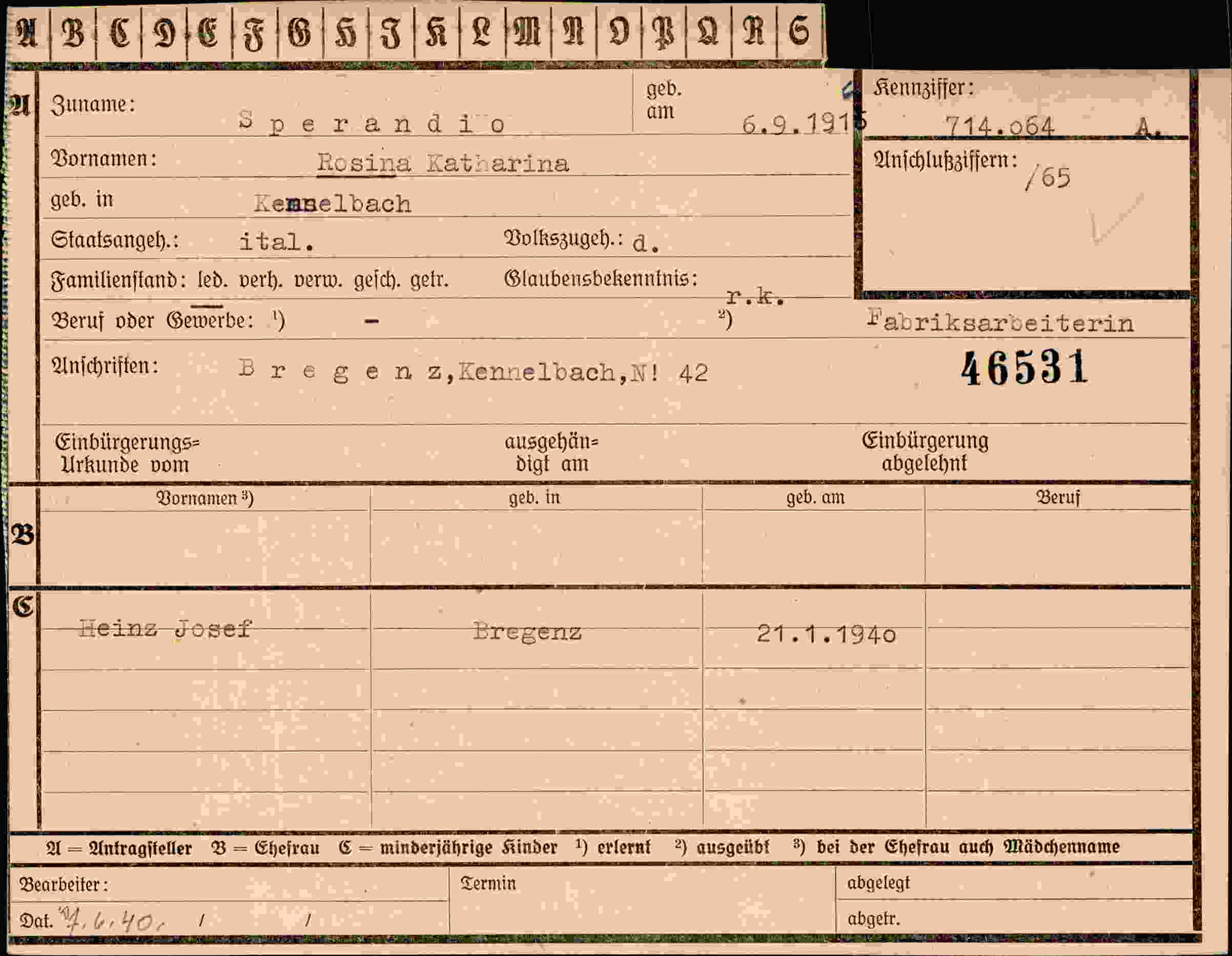 Vorderseite des Dokuments