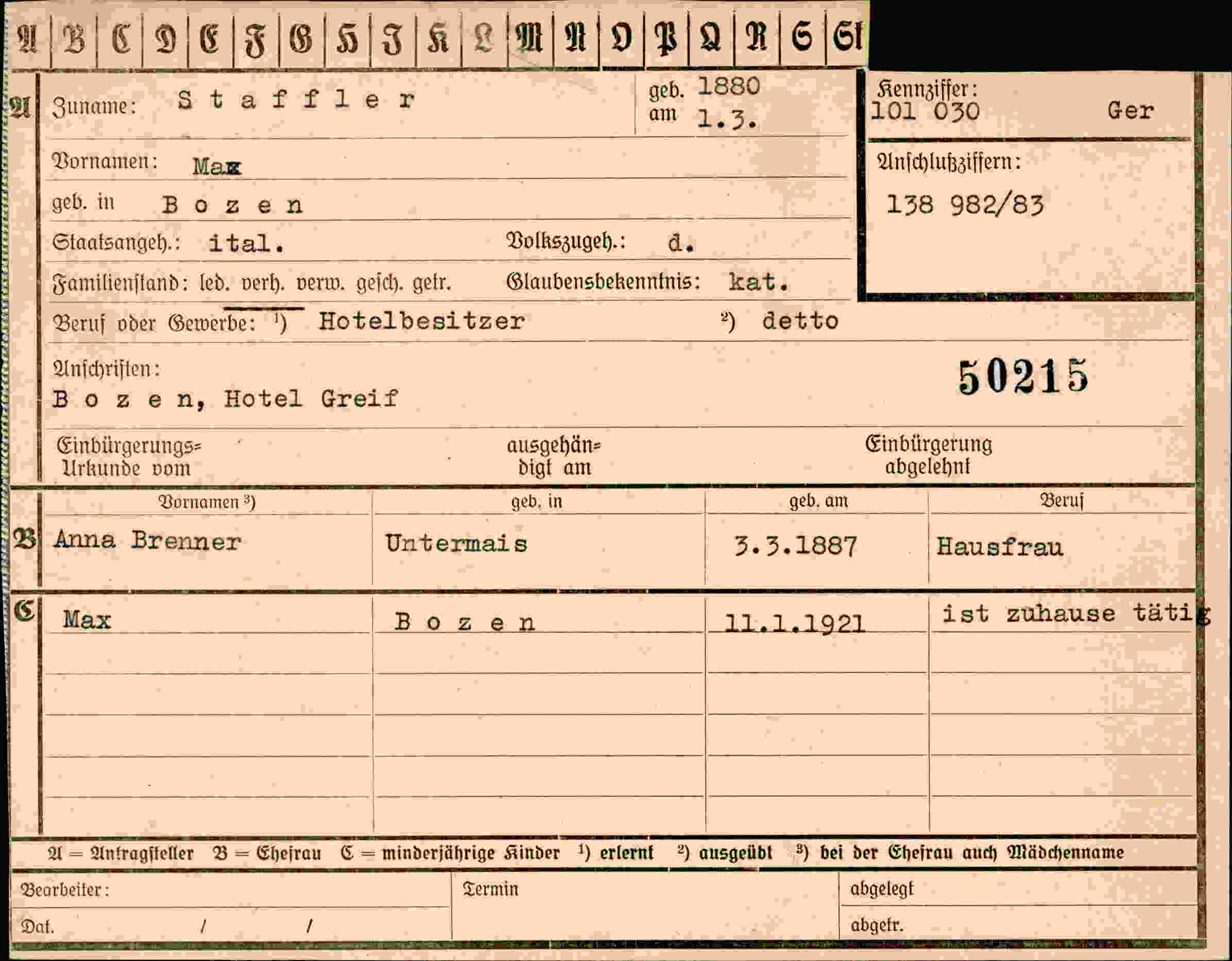 Dokument für Mar Staffler