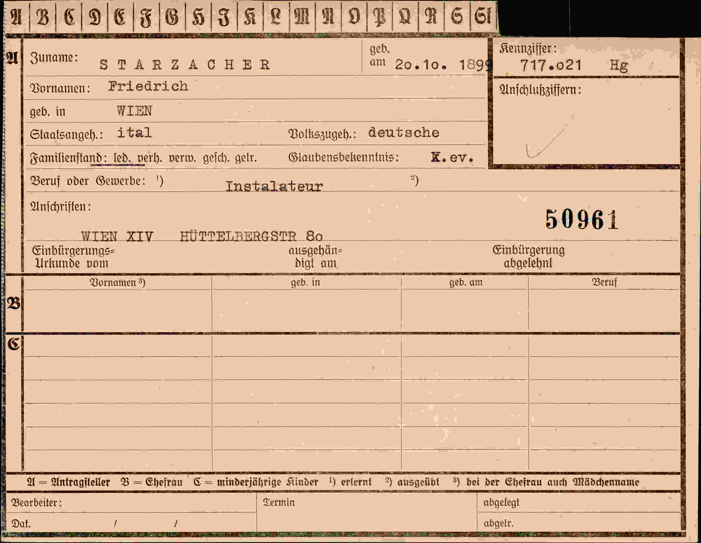Vorderseite des Dokuments