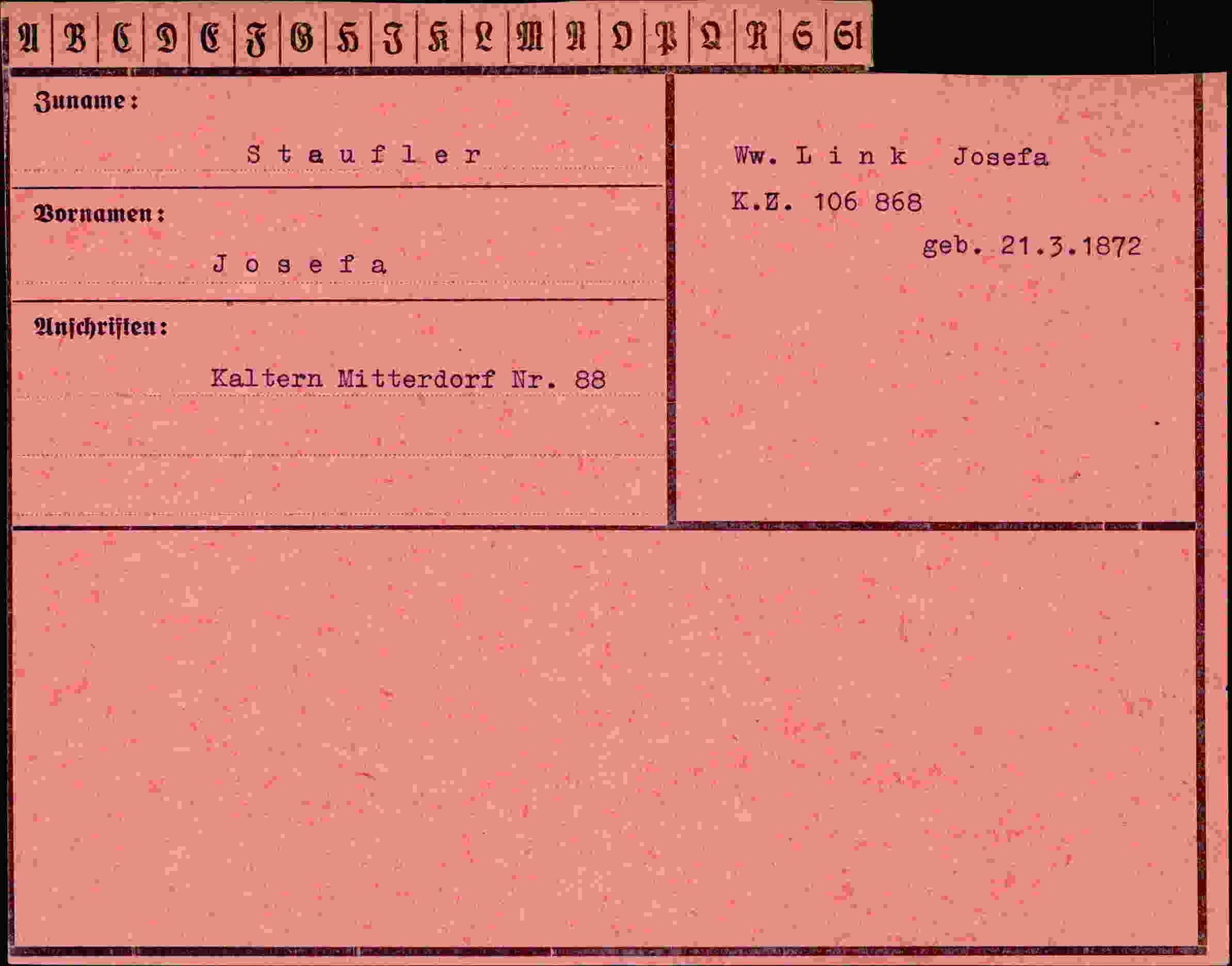 Vorderseite des Dokuments