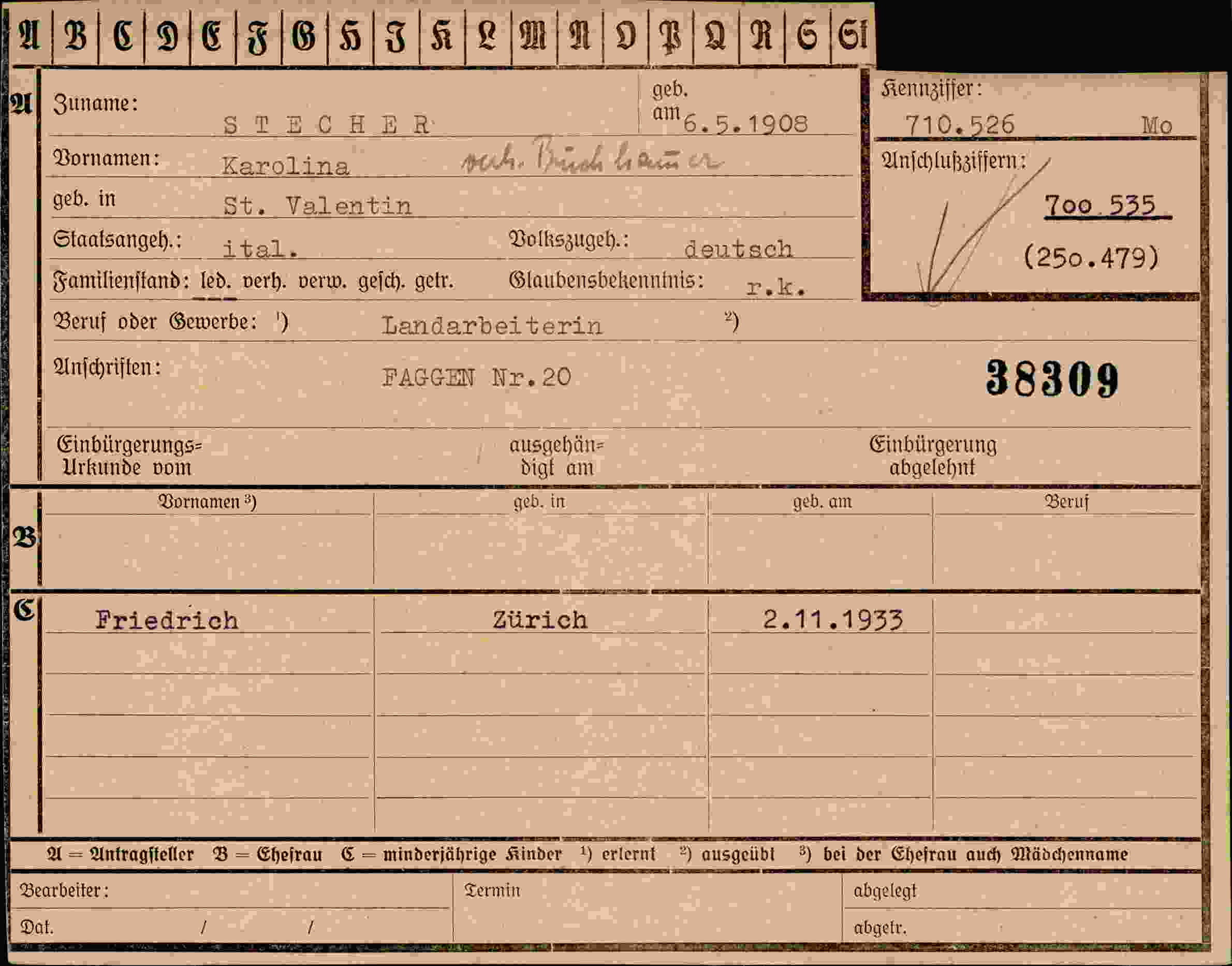 Dokument für Karolina Stecher